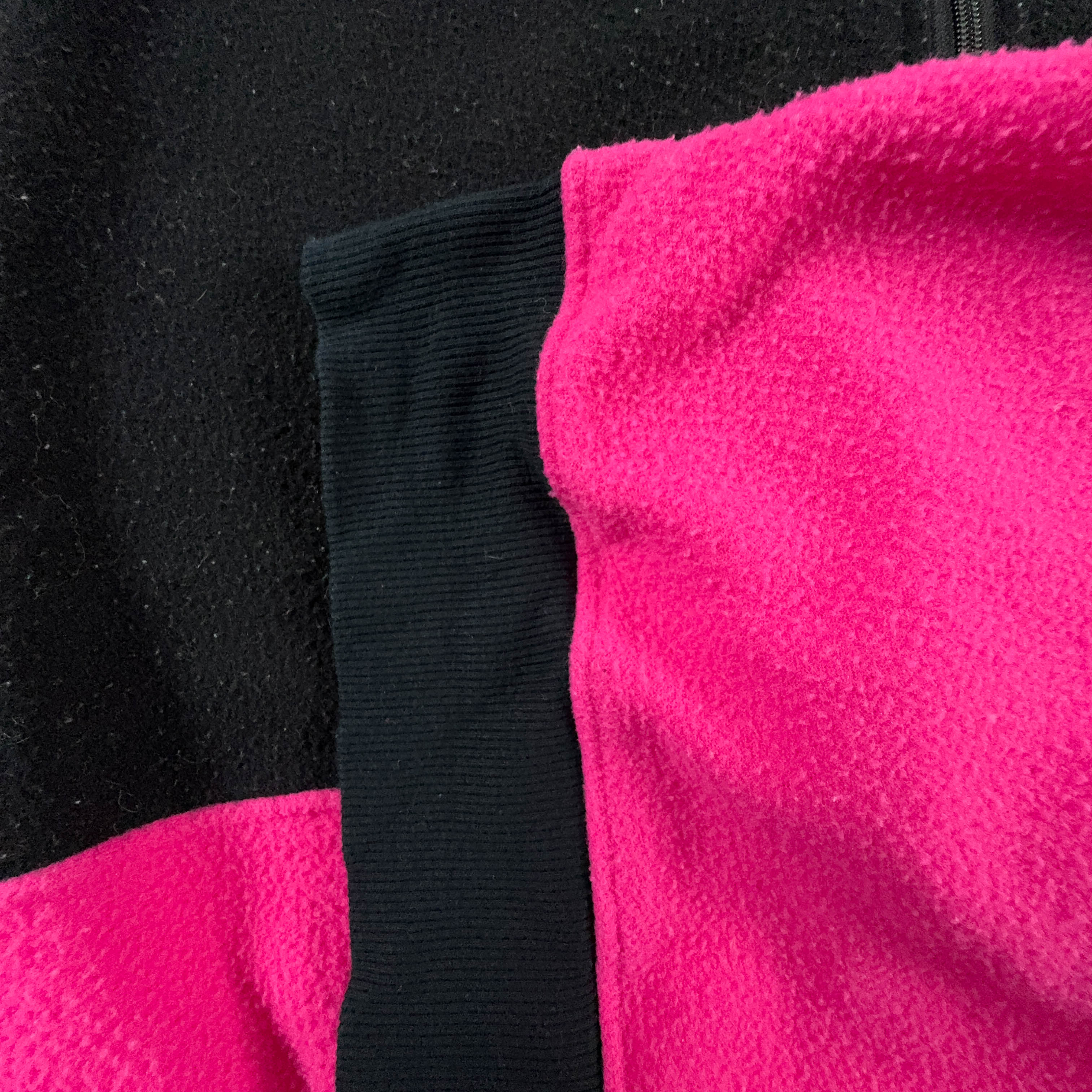 Pink and black Vintage full zip fleece with coloured details - Size M/L men