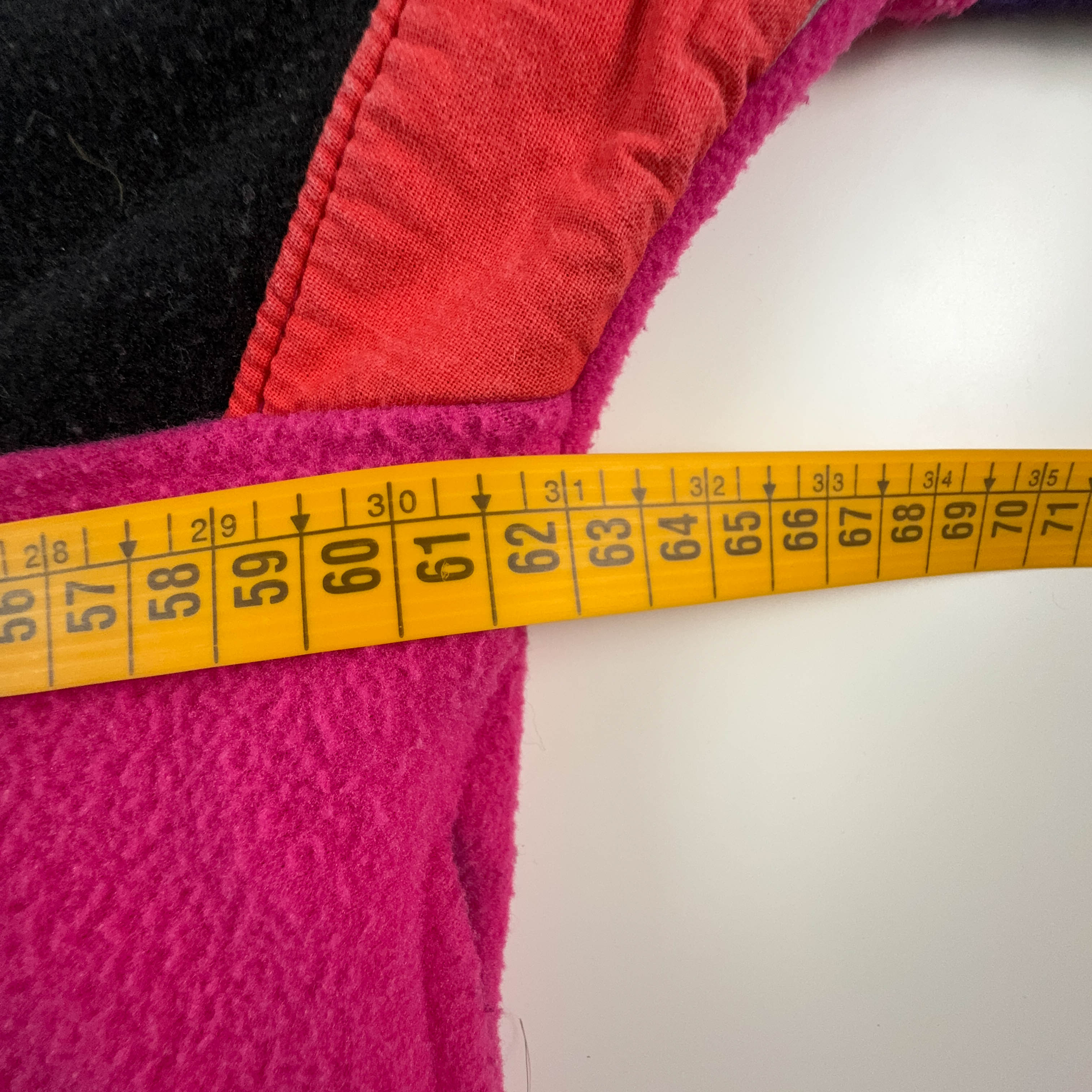 Pink and black Vintage full zip fleece with coloured details - Size M/L men