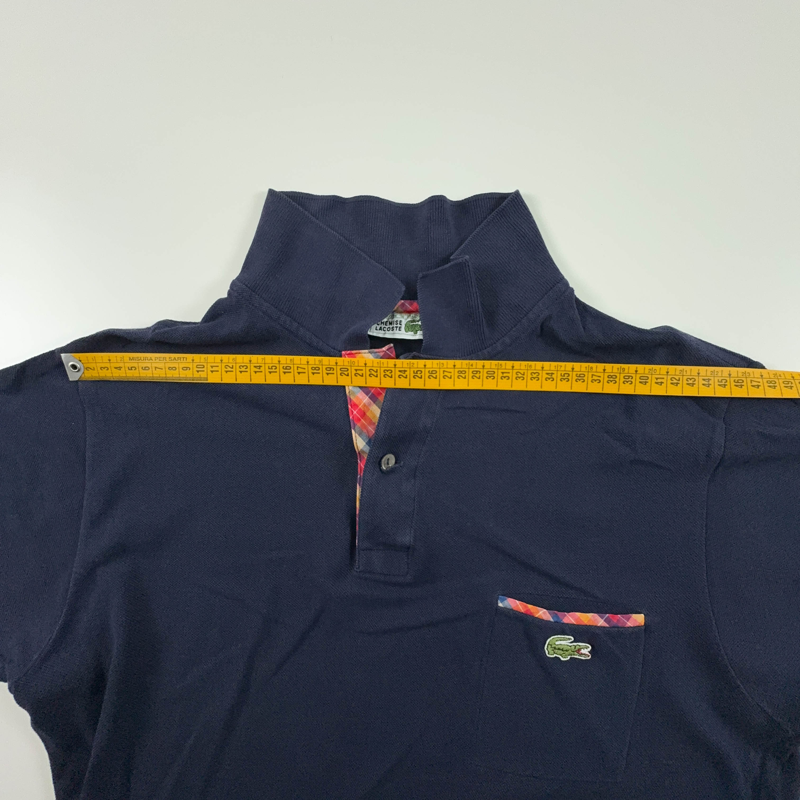 Lacoste Solid Dark Blue Polo Shirt - Men's Size M/L