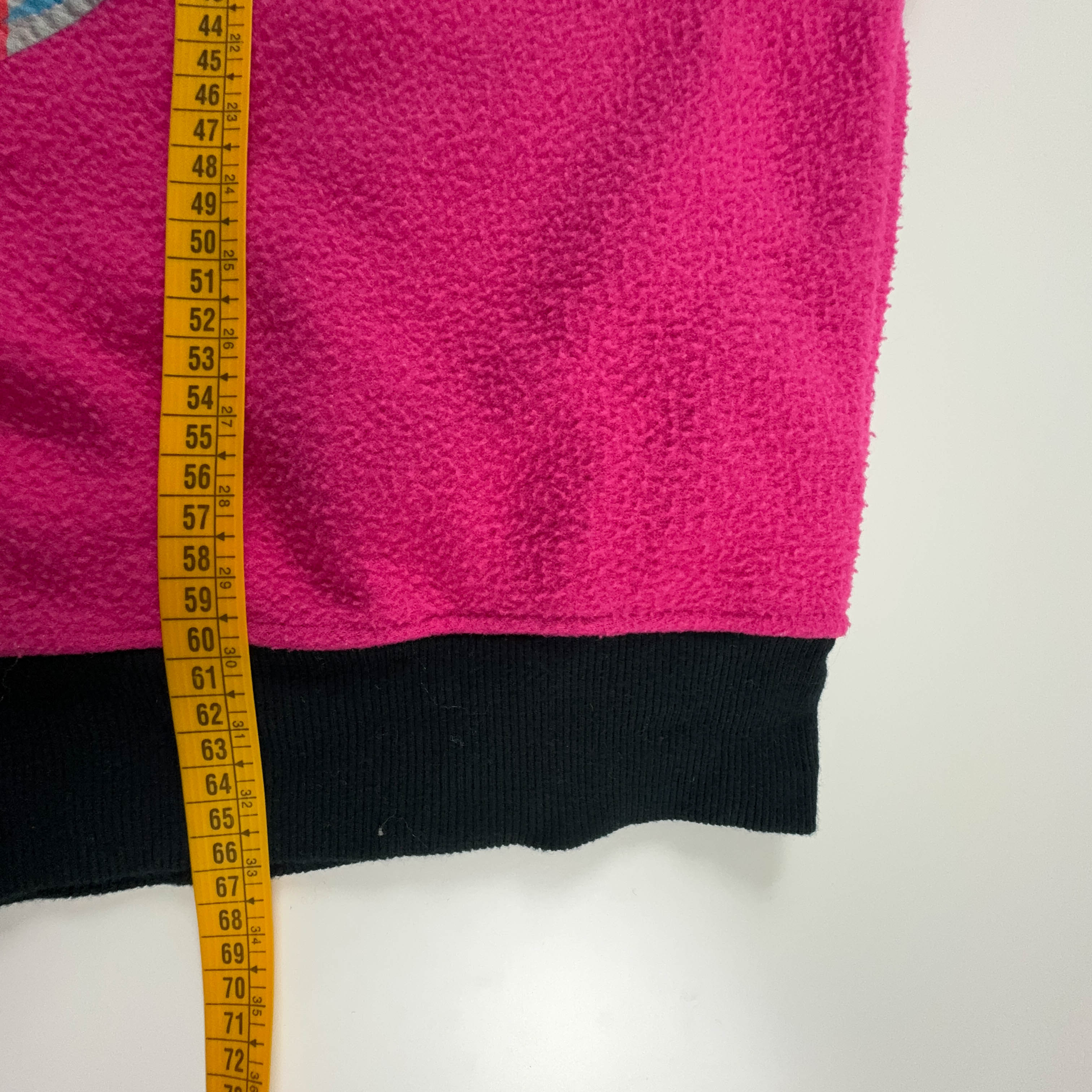 Pink and black Vintage full zip fleece with coloured details - Size M/L men
