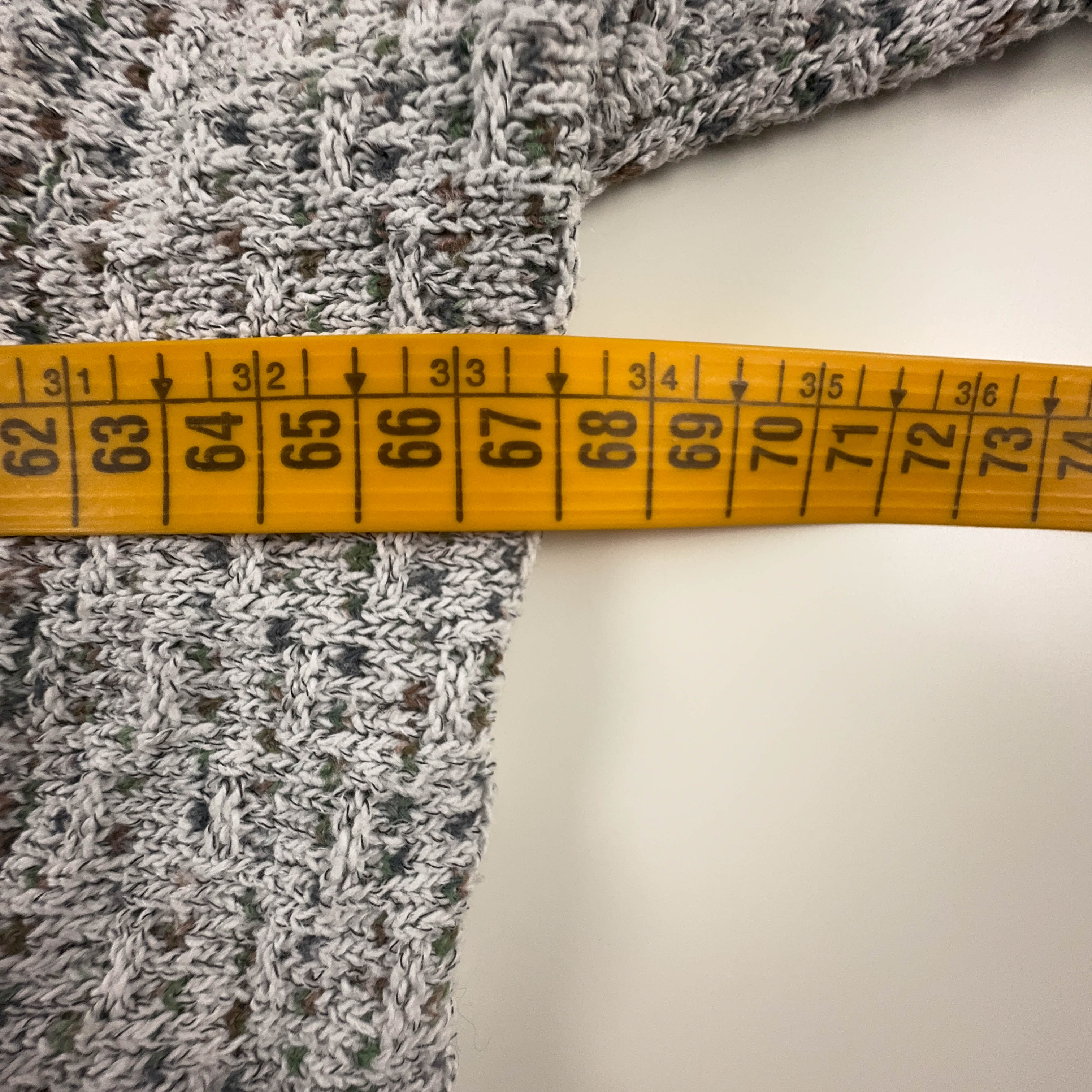 Cardigan Vintage grigio e blu a astratto a righe anni 80 90 - Taglia 52 54 uomo