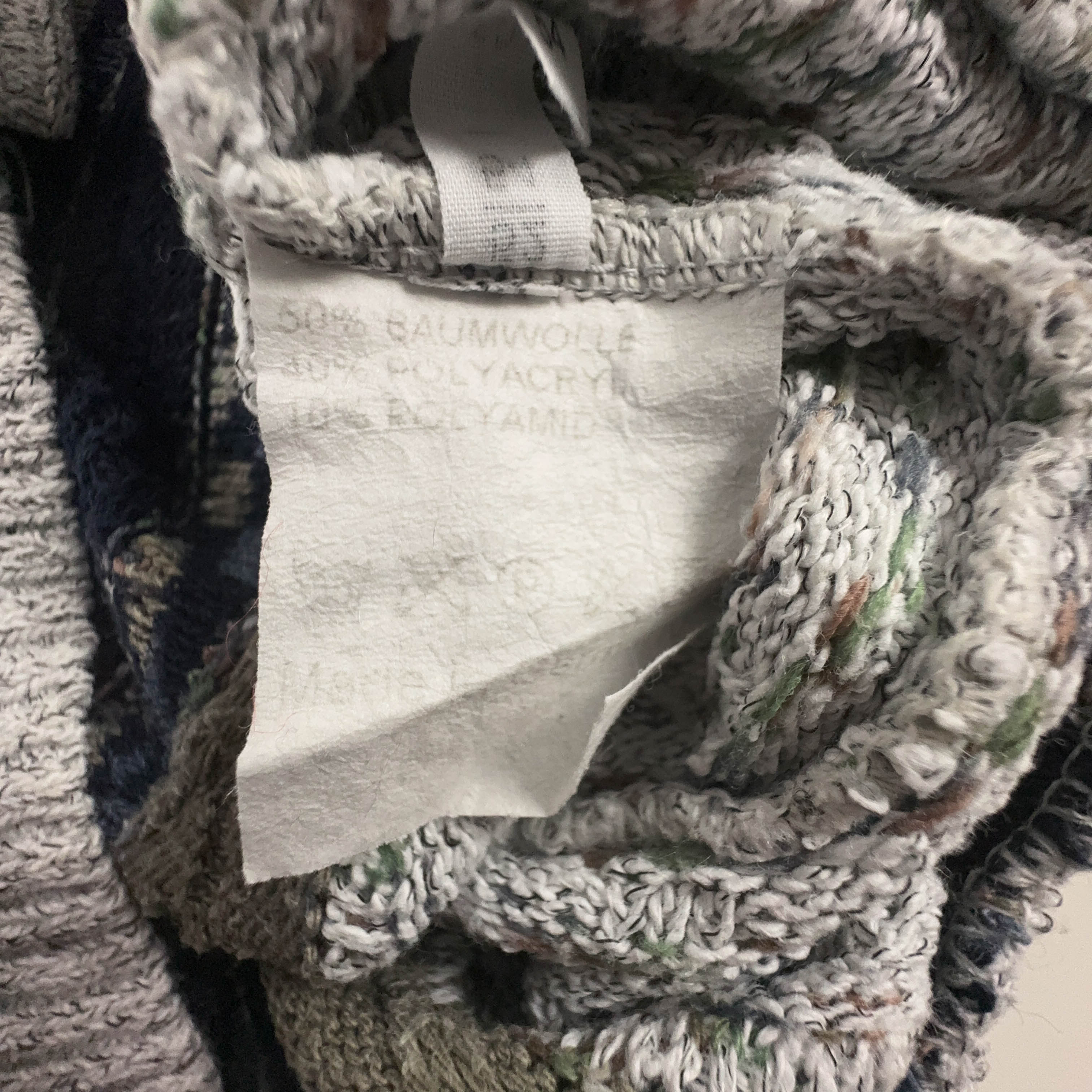 Cardigan Vintage grigio e blu a astratto a righe anni 80 90 - Taglia 52 54 uomo