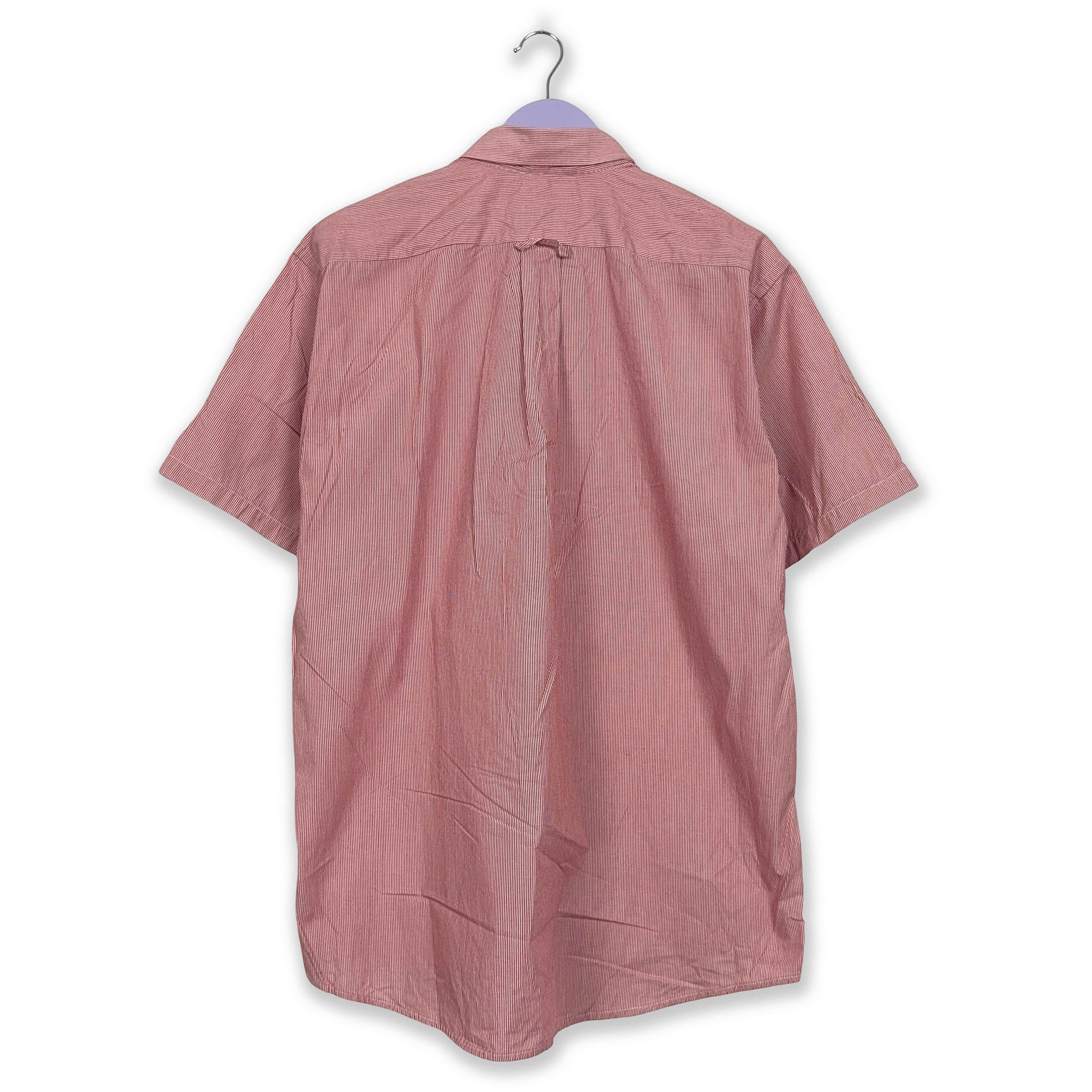 Camicia Lacoste Vintage a righe bianca e rossa - Taglia 40 uomo