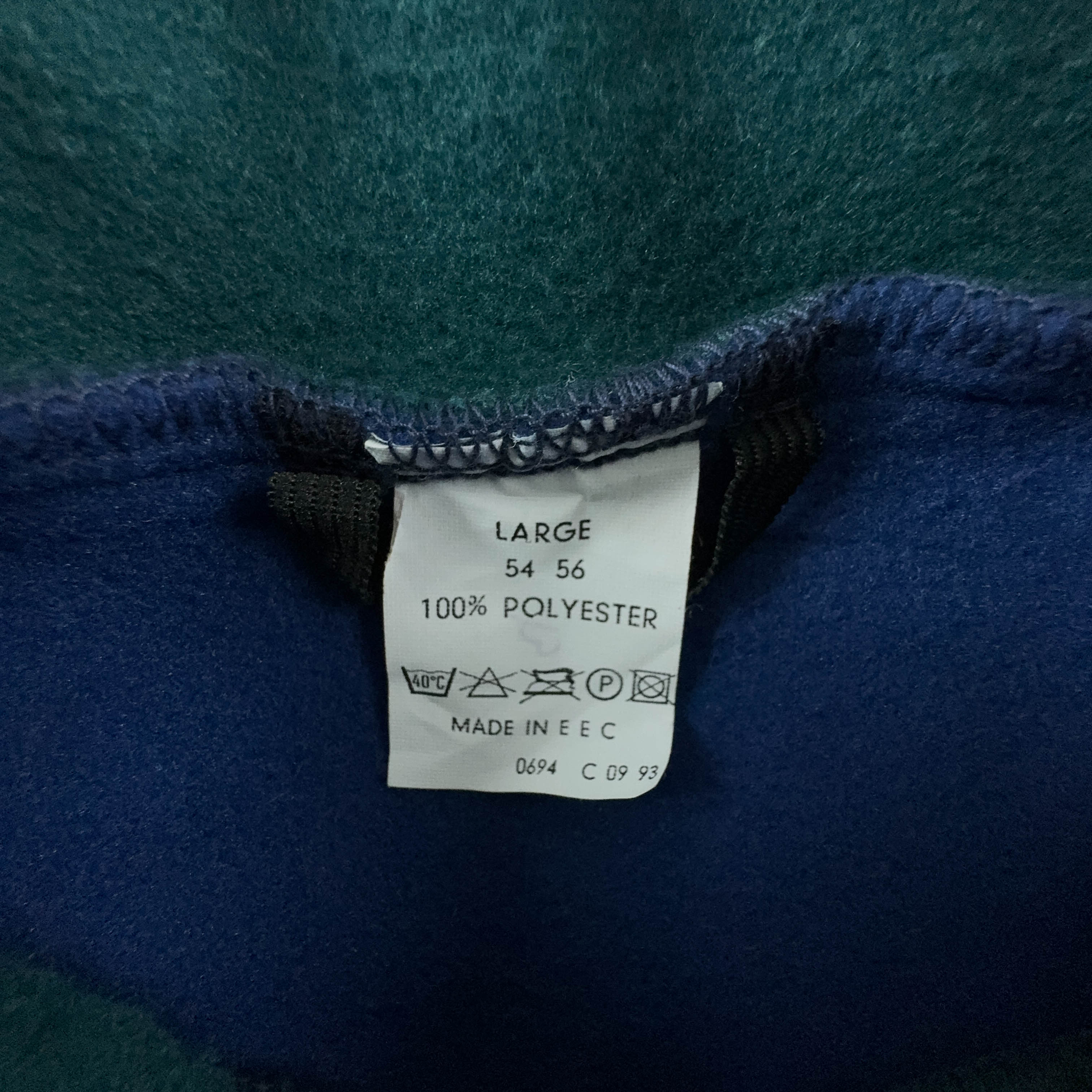 Vintage Blue and Green Full Zip Fleece - Size L/XL Men
