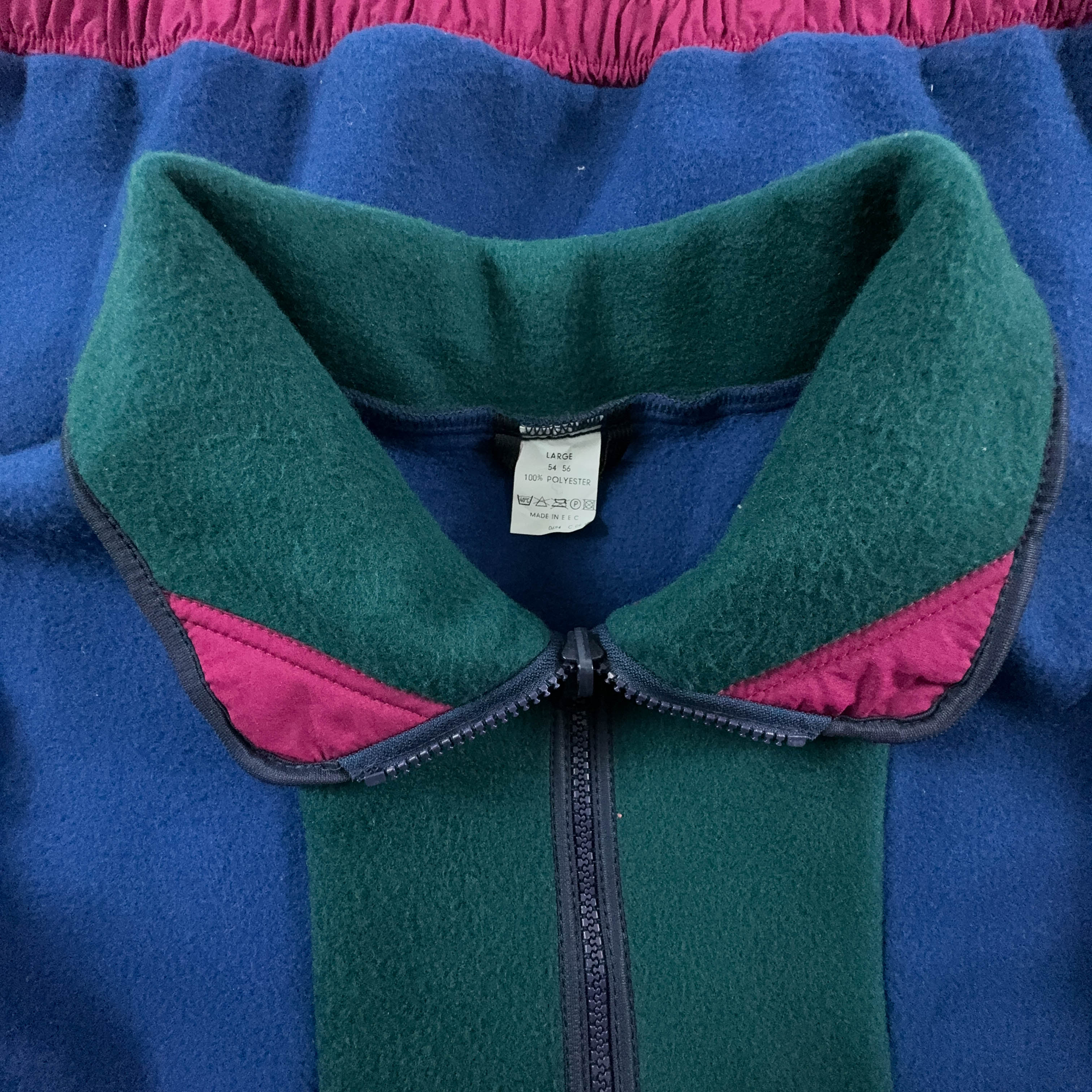 Vintage Blue and Green Full Zip Fleece - Size L/XL Men