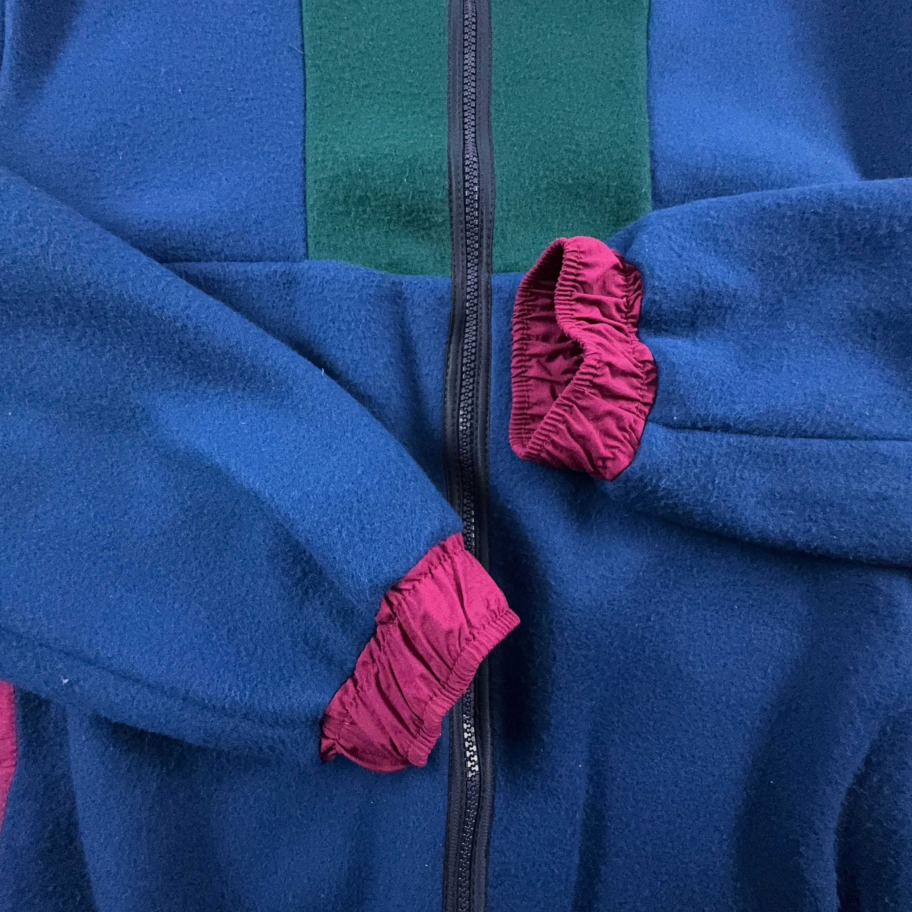 Vintage Blue and Green Full Zip Fleece - Size L/XL Men