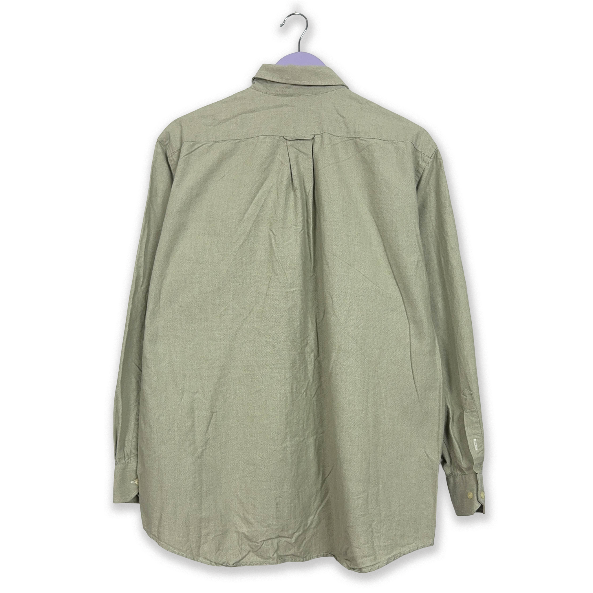 Camicia Lacoste grigio verdastro tinta unita - Taglia 41 uomo