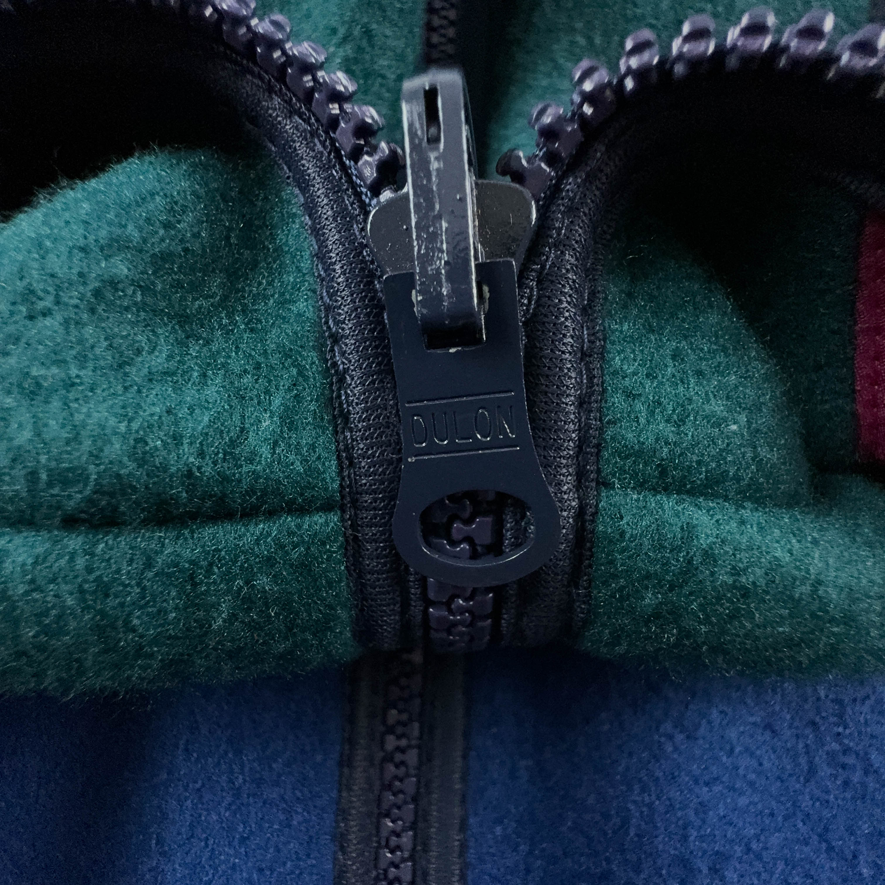 Vintage Blue and Green Full Zip Fleece - Size L/XL Men