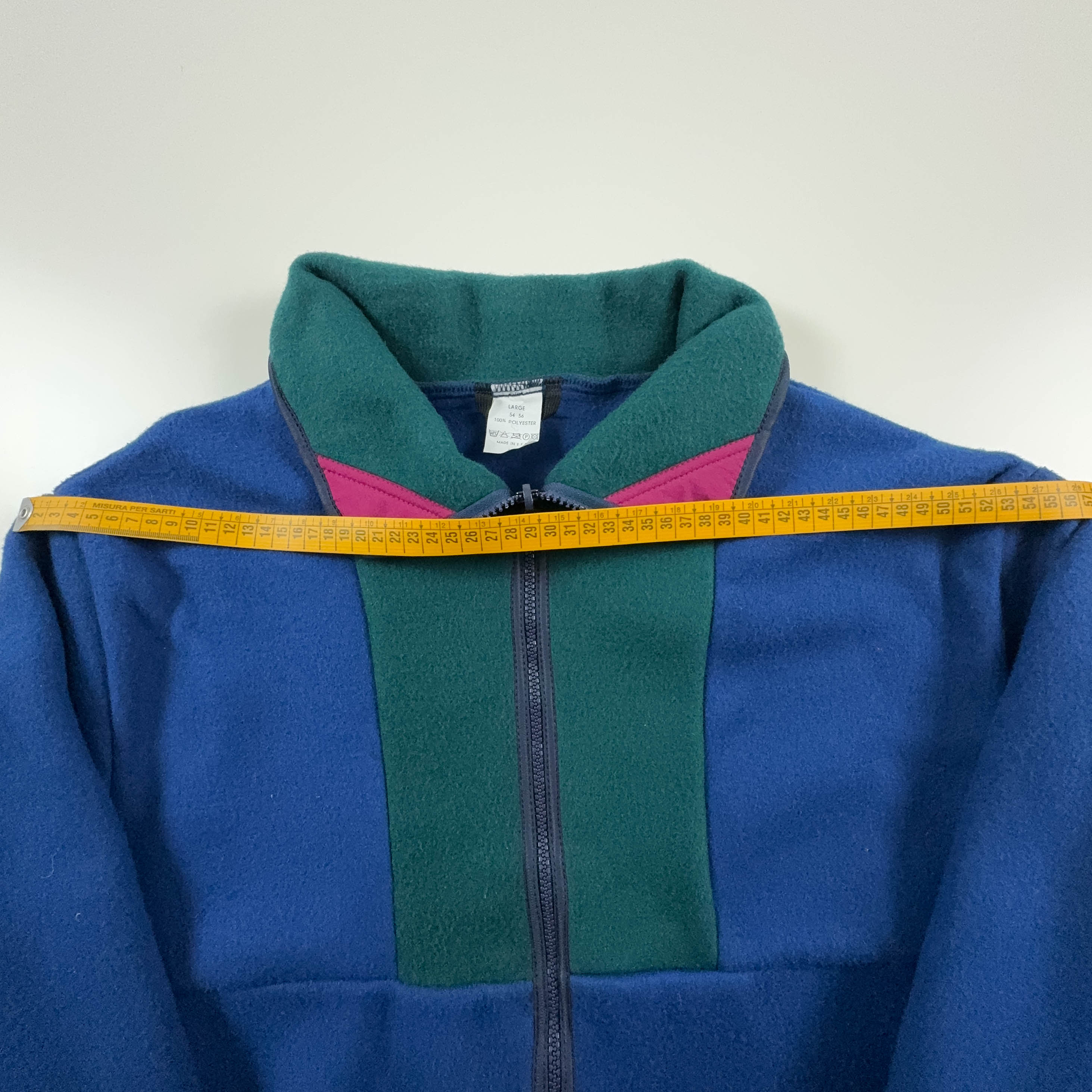 Vintage Blue and Green Full Zip Fleece - Size L/XL Men