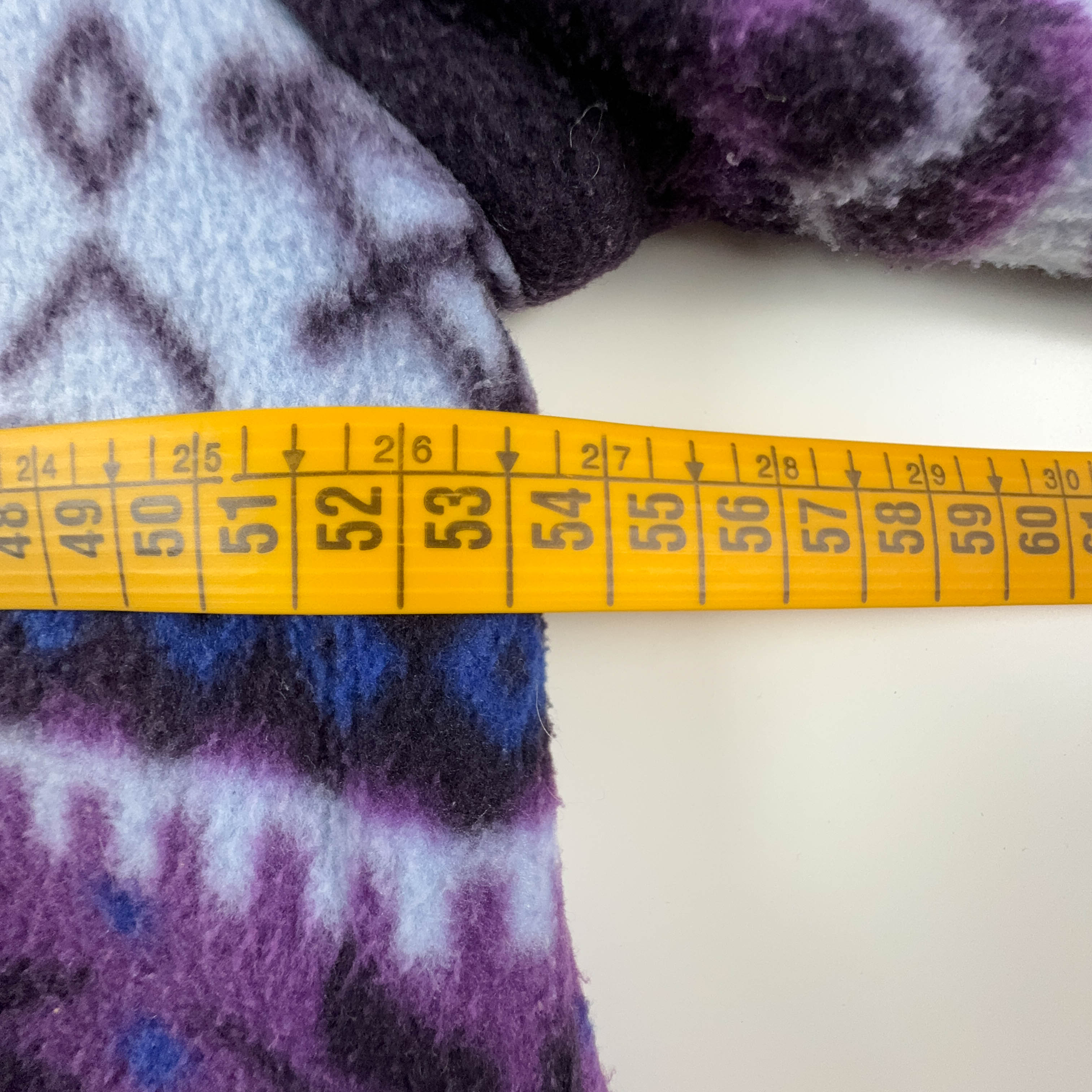 Vintage Purple and Blue Patterned Full Zip Fleece - Men's Size M/L