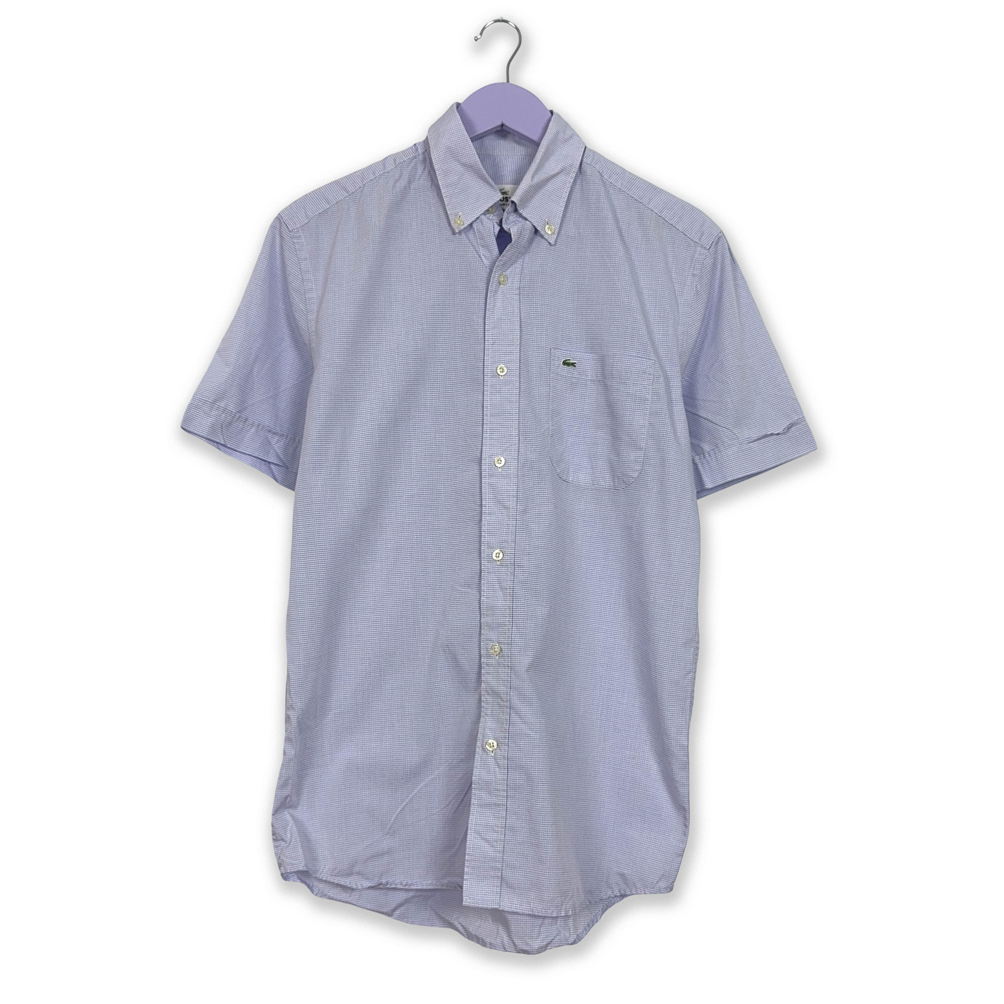 Camicia Lacoste a quadri bianca e azzurra regular fit - Taglia 39 uomo