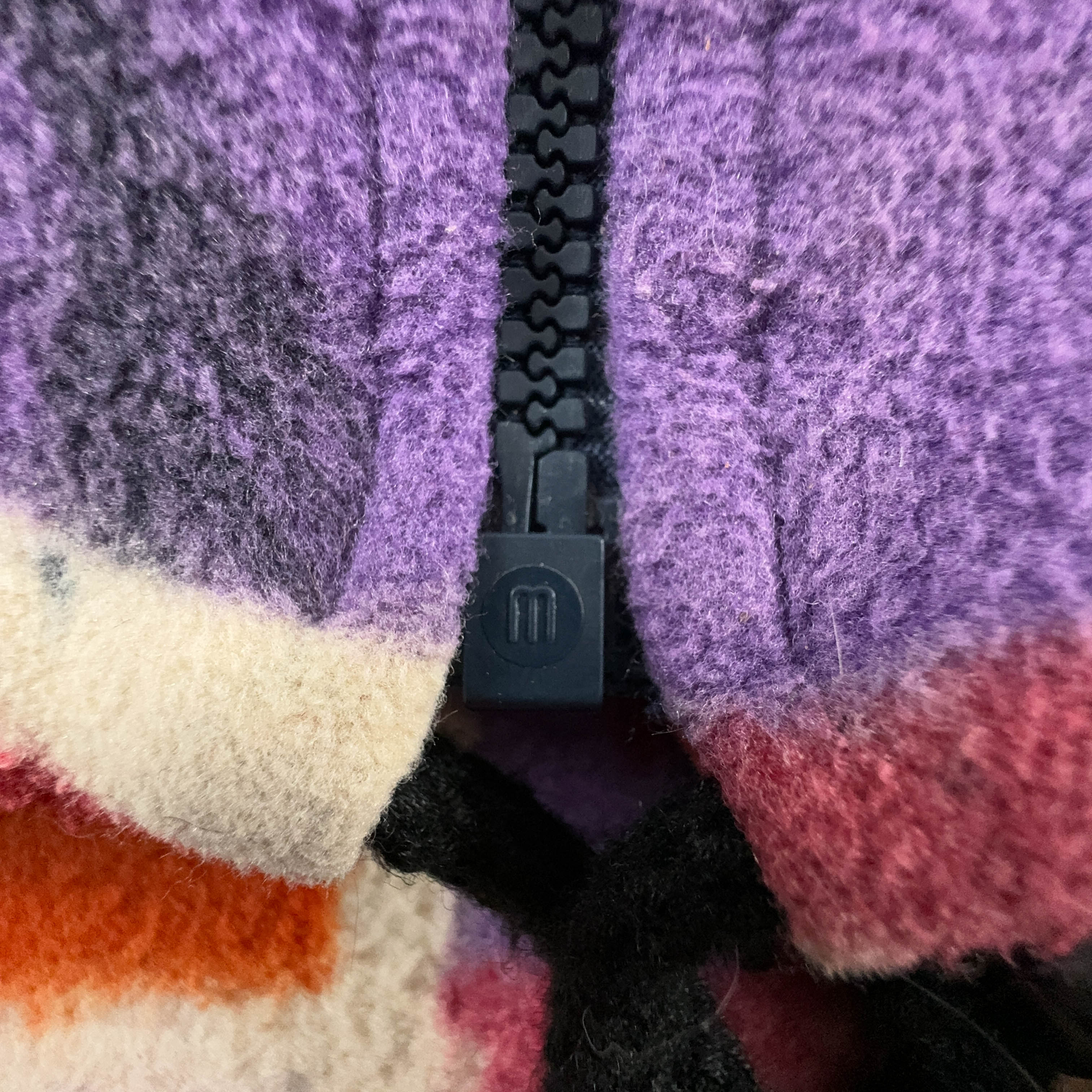 Vintage Orange Pattern Full Zip Fleece - Men's Size L