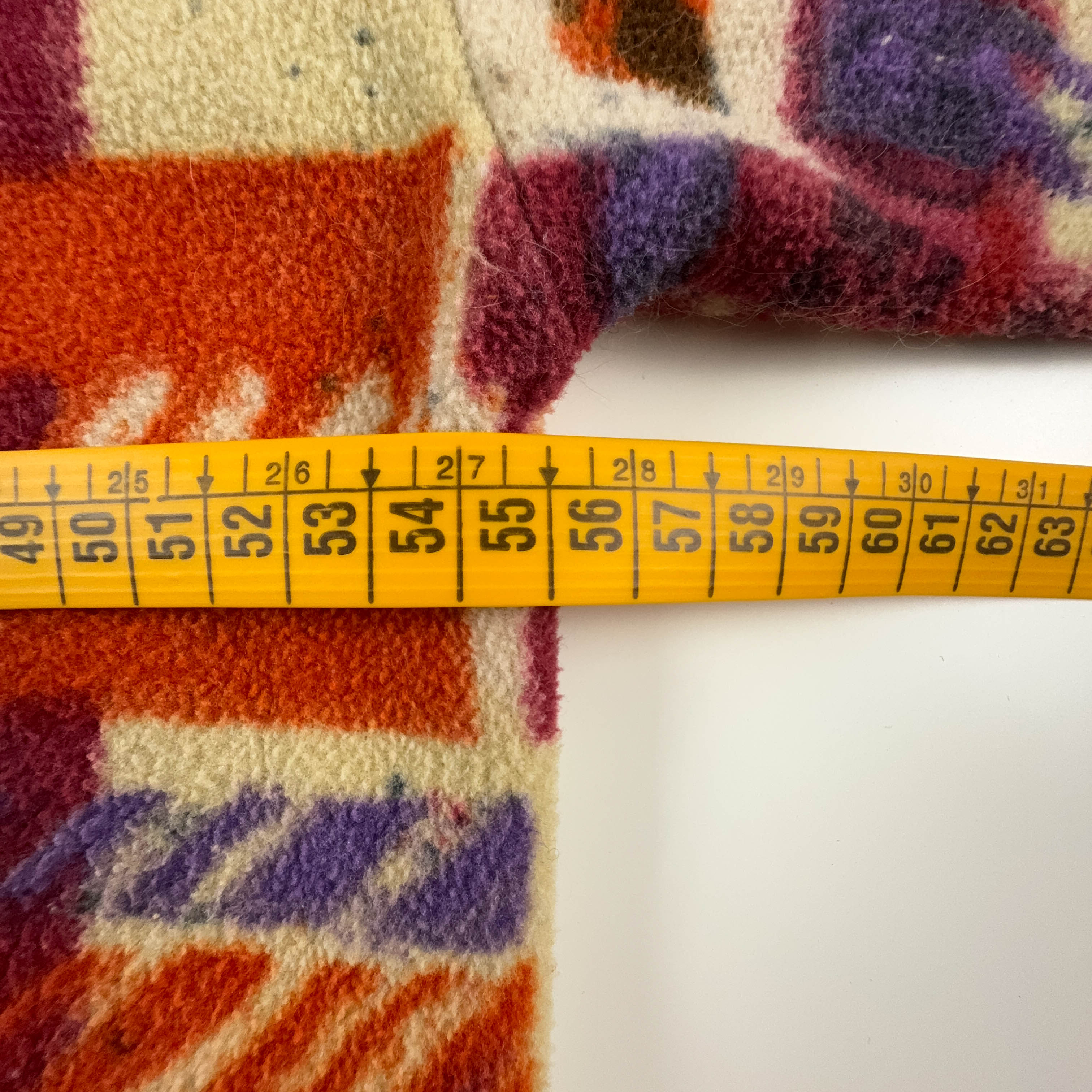 Vintage Orange Pattern Full Zip Fleece - Men's Size L