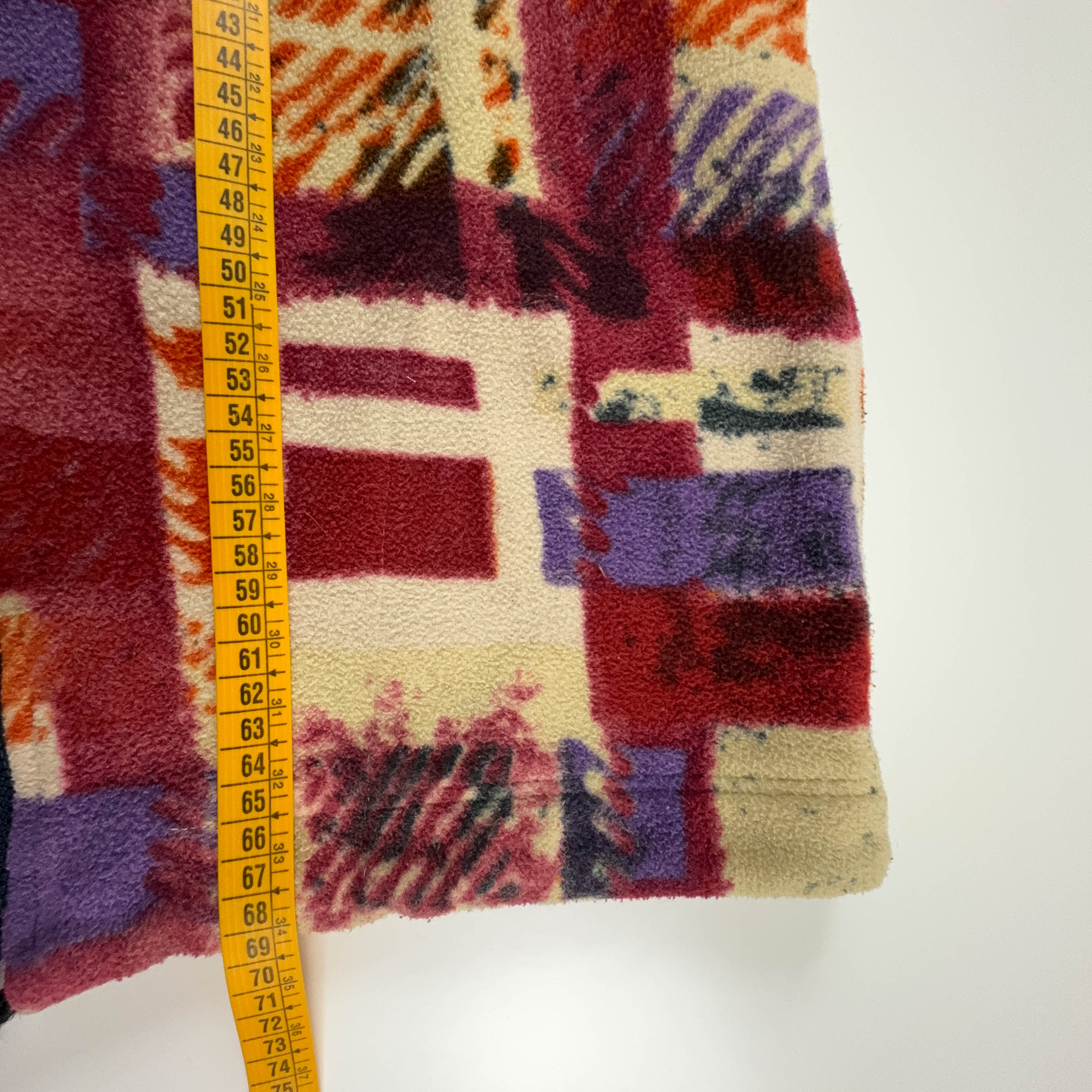 Vintage Orange Pattern Full Zip Fleece - Men's Size L