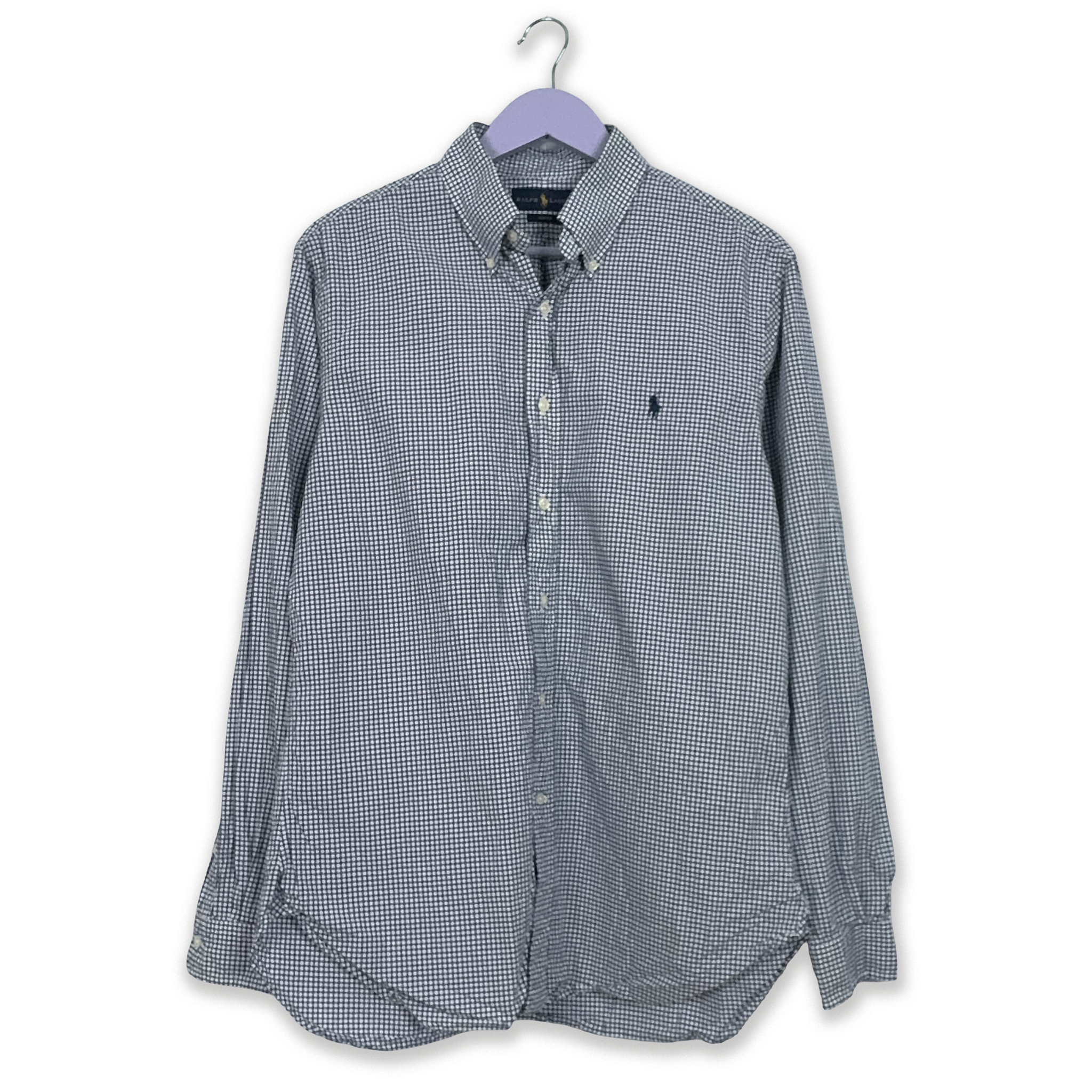 Camicia Ralph Lauren a quadri blu e bianca slim fit - Taglia 16 175 uomo