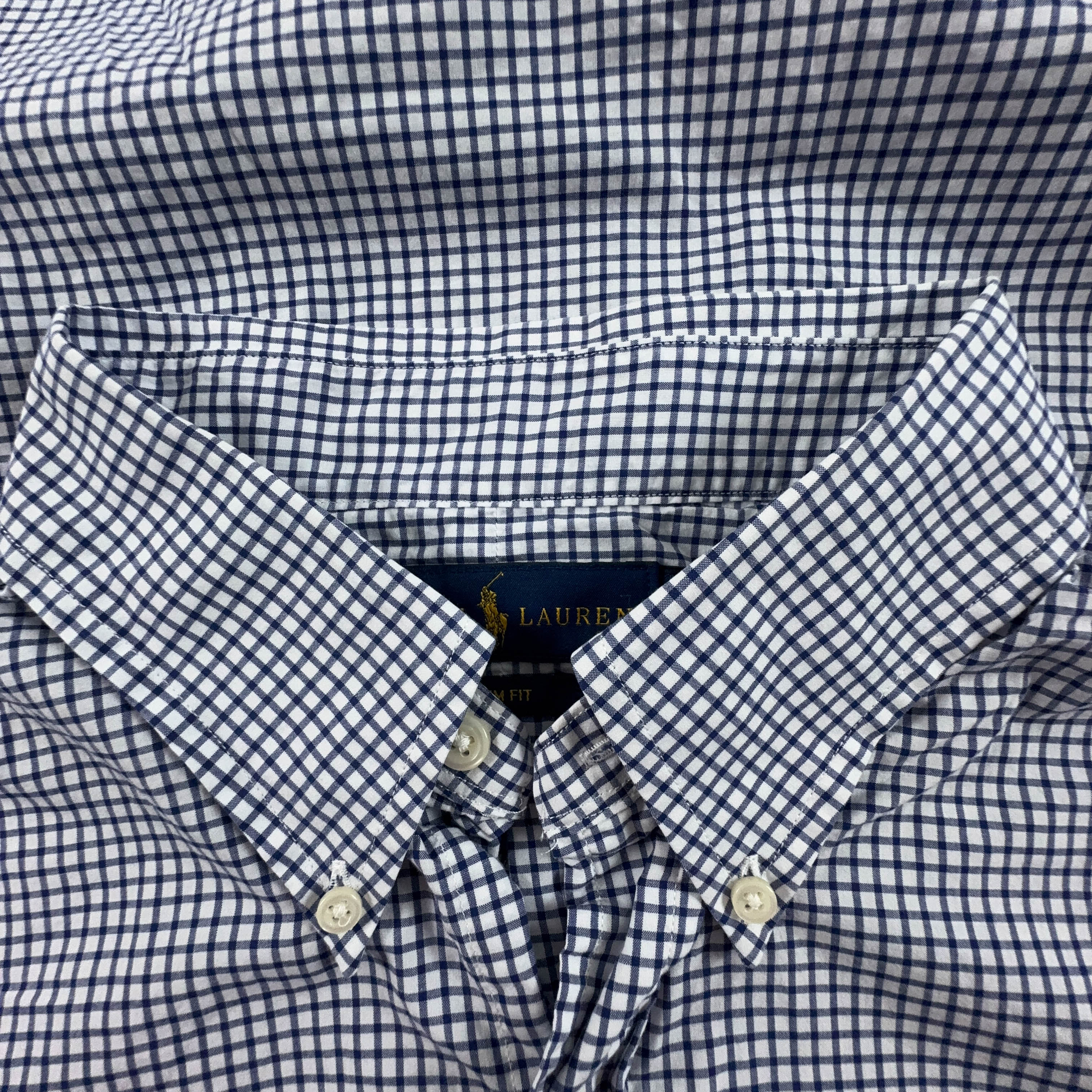 Camicia Ralph Lauren a quadri blu e bianca slim fit - Taglia 16 175 uomo