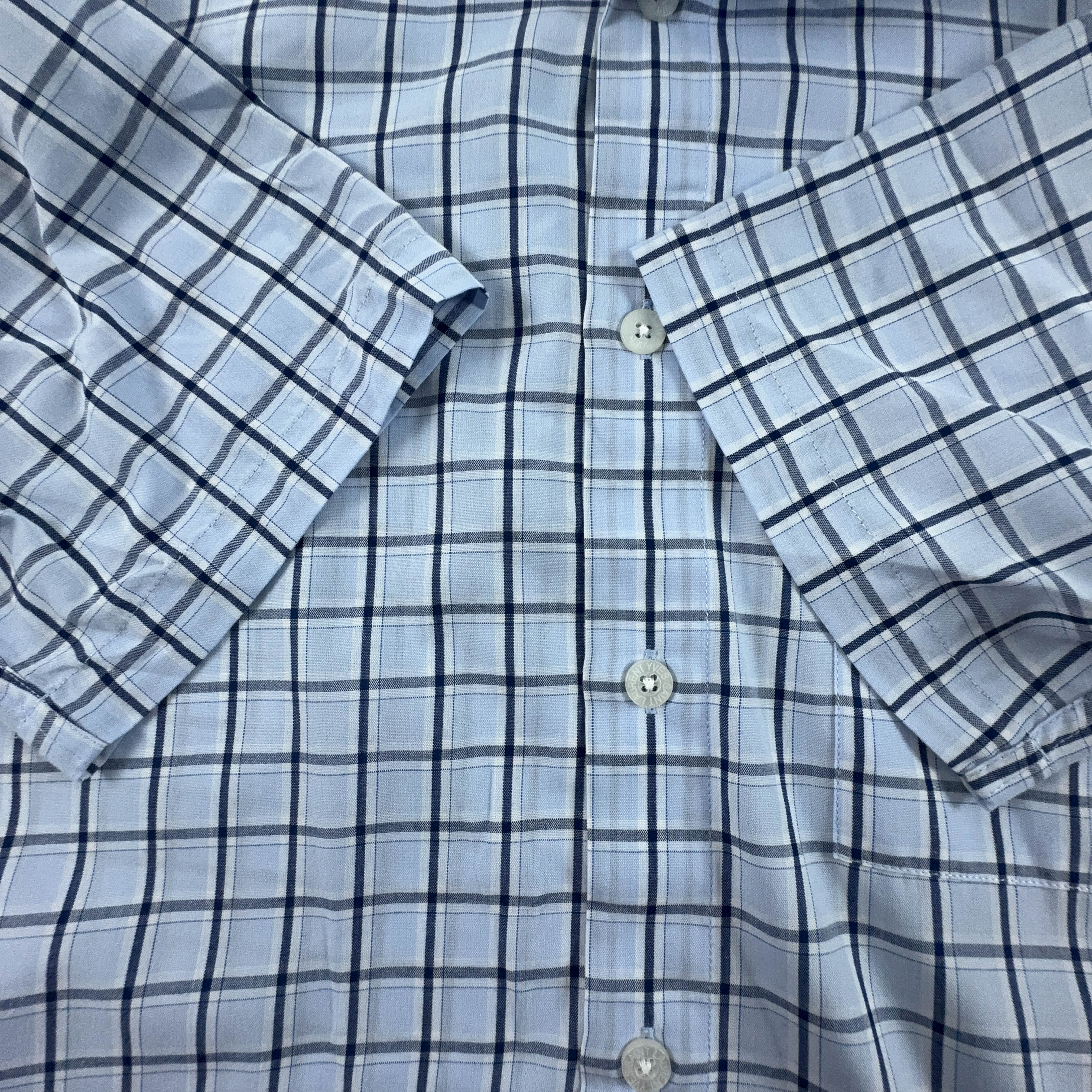 Camicia Yves Saint Laurent a quadri azzurra - Taglia S/M uomo