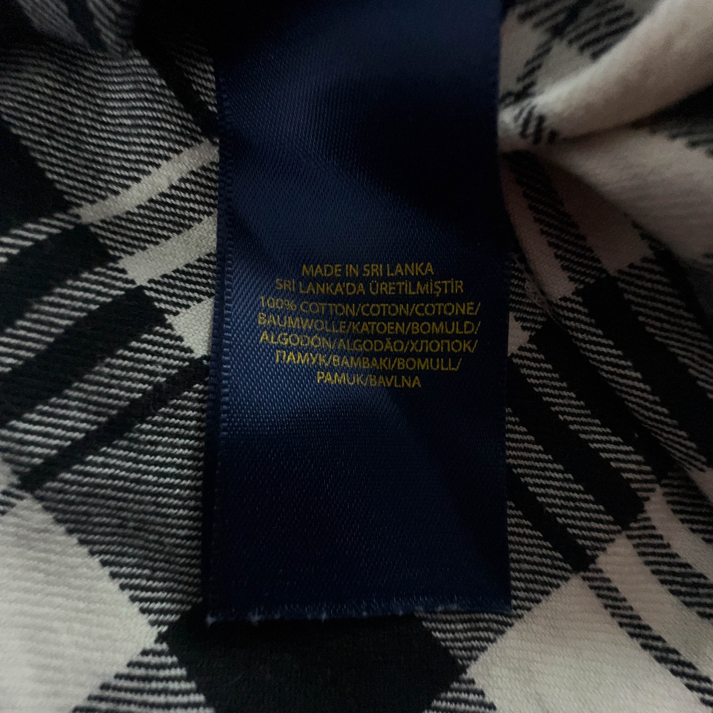 Camicia Ralph Lauren a quadri grigia e bianca - Taglia S uomo