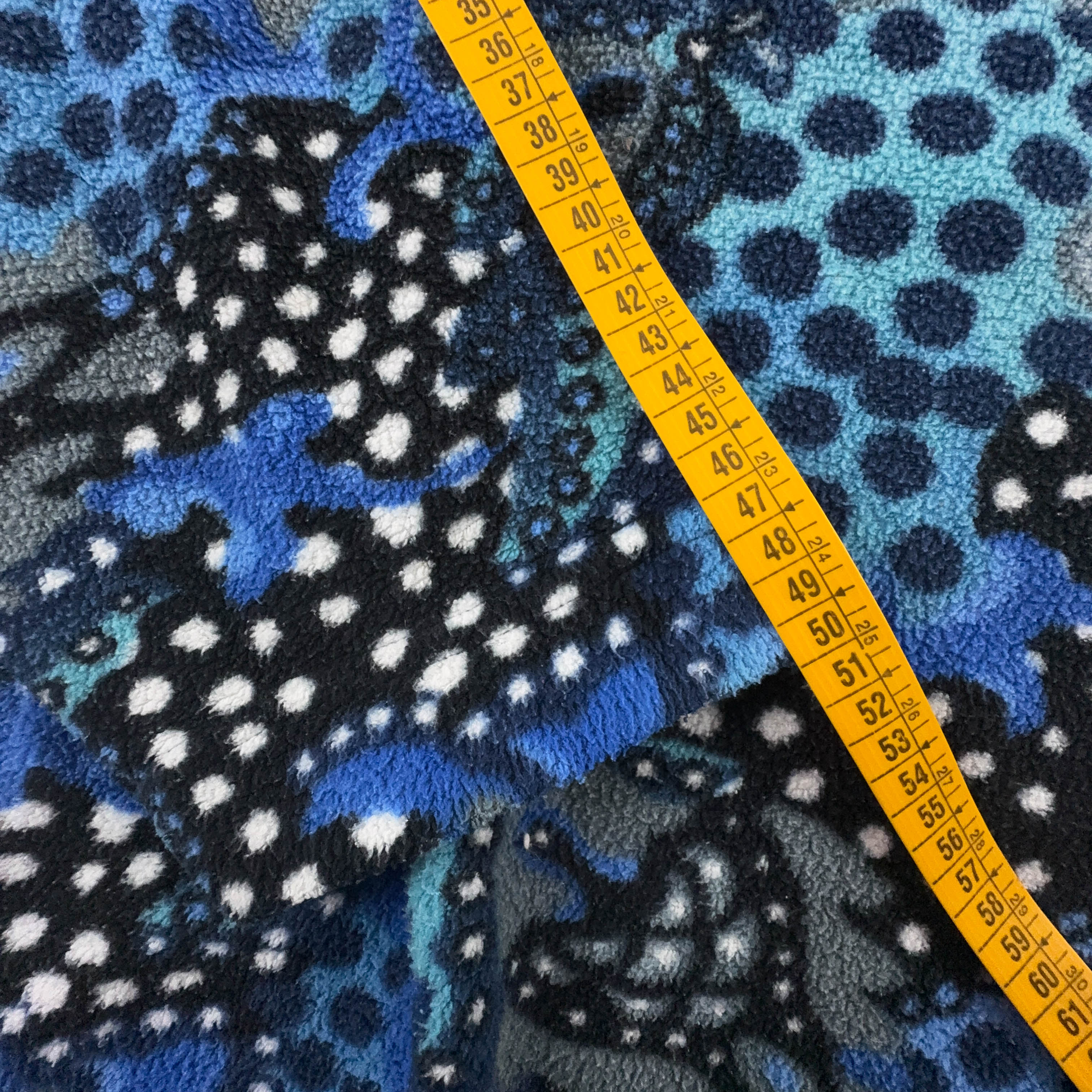 Pile Vintage blu e nero astratto a pois anni 80 90 - Taglia XL uomo