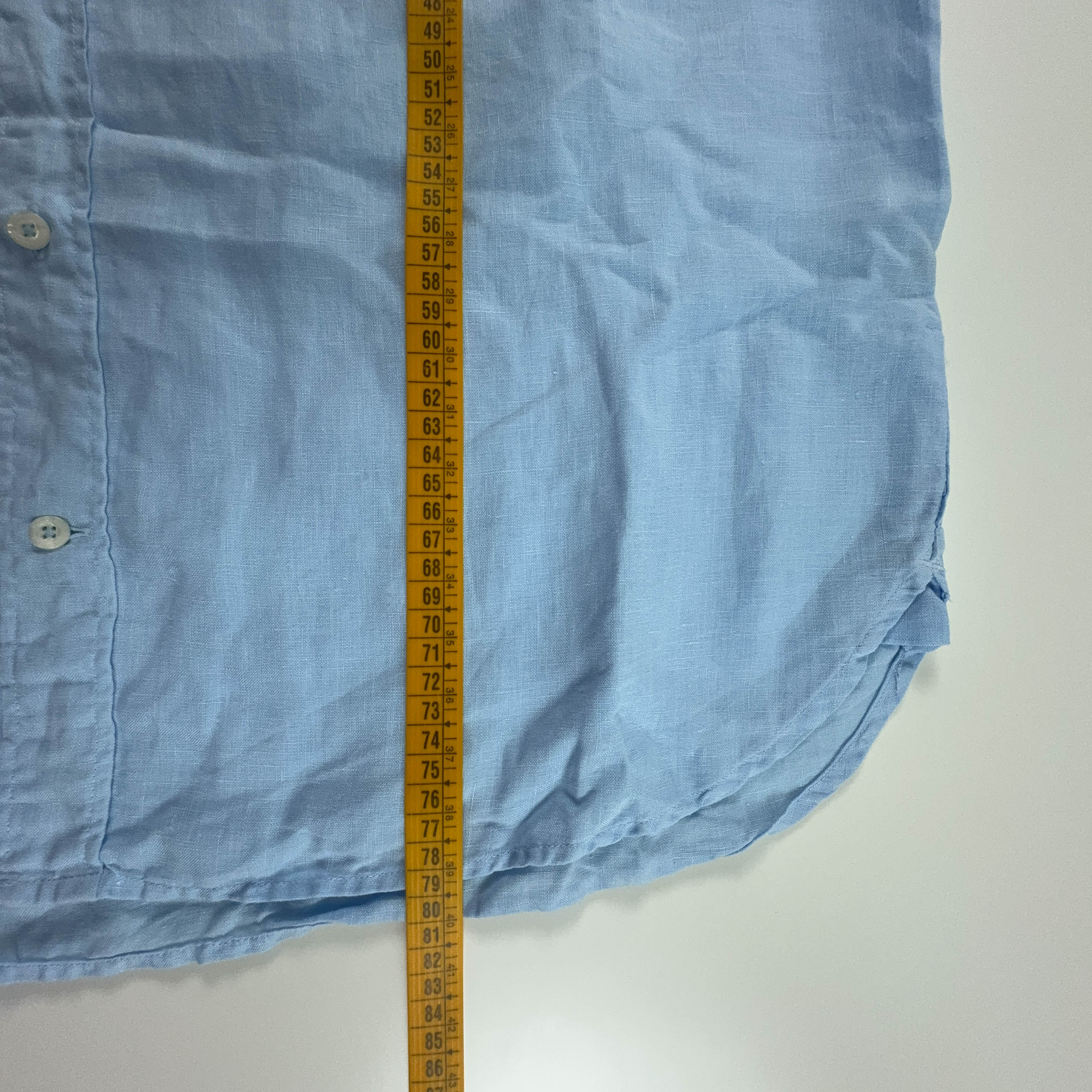 Camicia Timberland azzurra tinta unita 100% lino regular fit - Taglia XL uomo