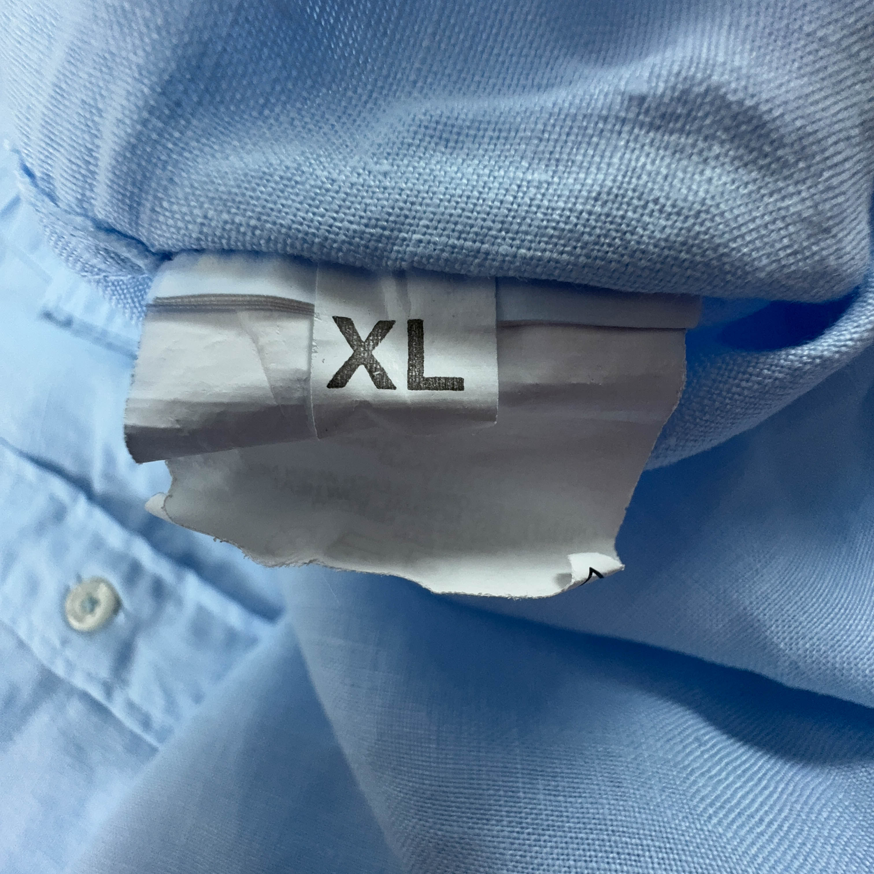 Camicia Timberland azzurra tinta unita 100% lino regular fit - Taglia XL uomo