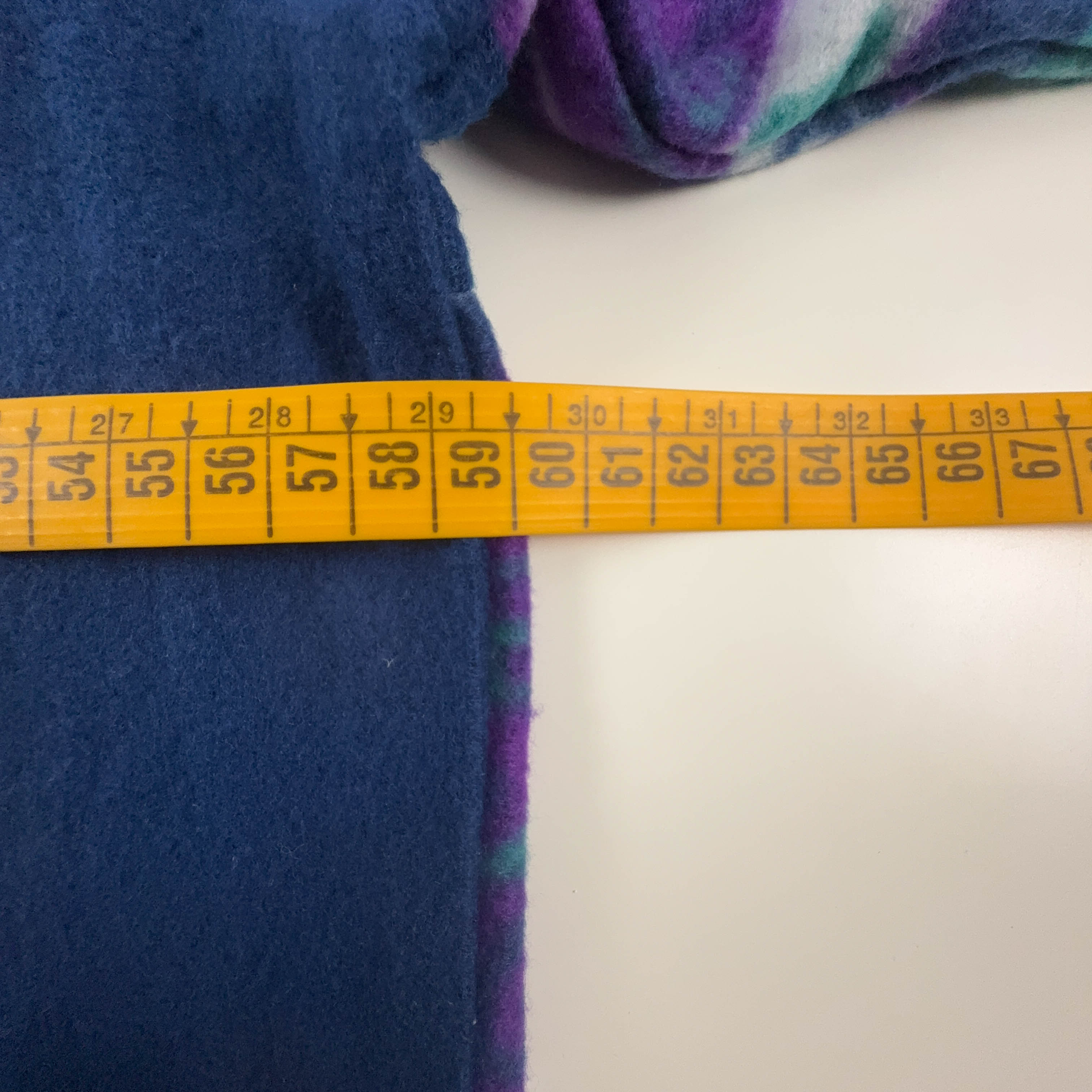 Pile mezza manica Vintage blu e viola astratto girocollo anni 80 90 - Taglia XXL uomo