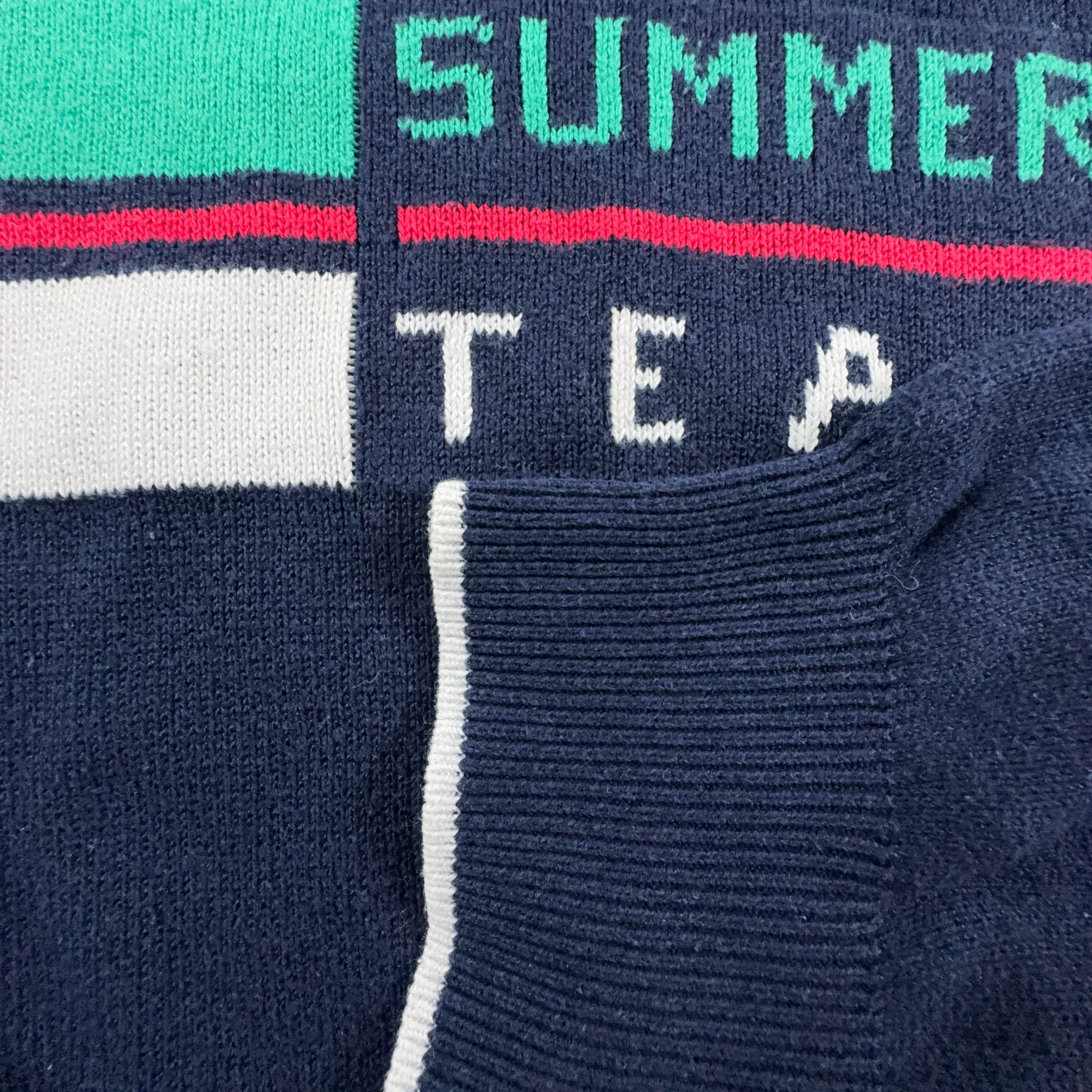 Puma Vintage Blue Crewneck Sweater with Summer Team Logo - Size 6 L Men