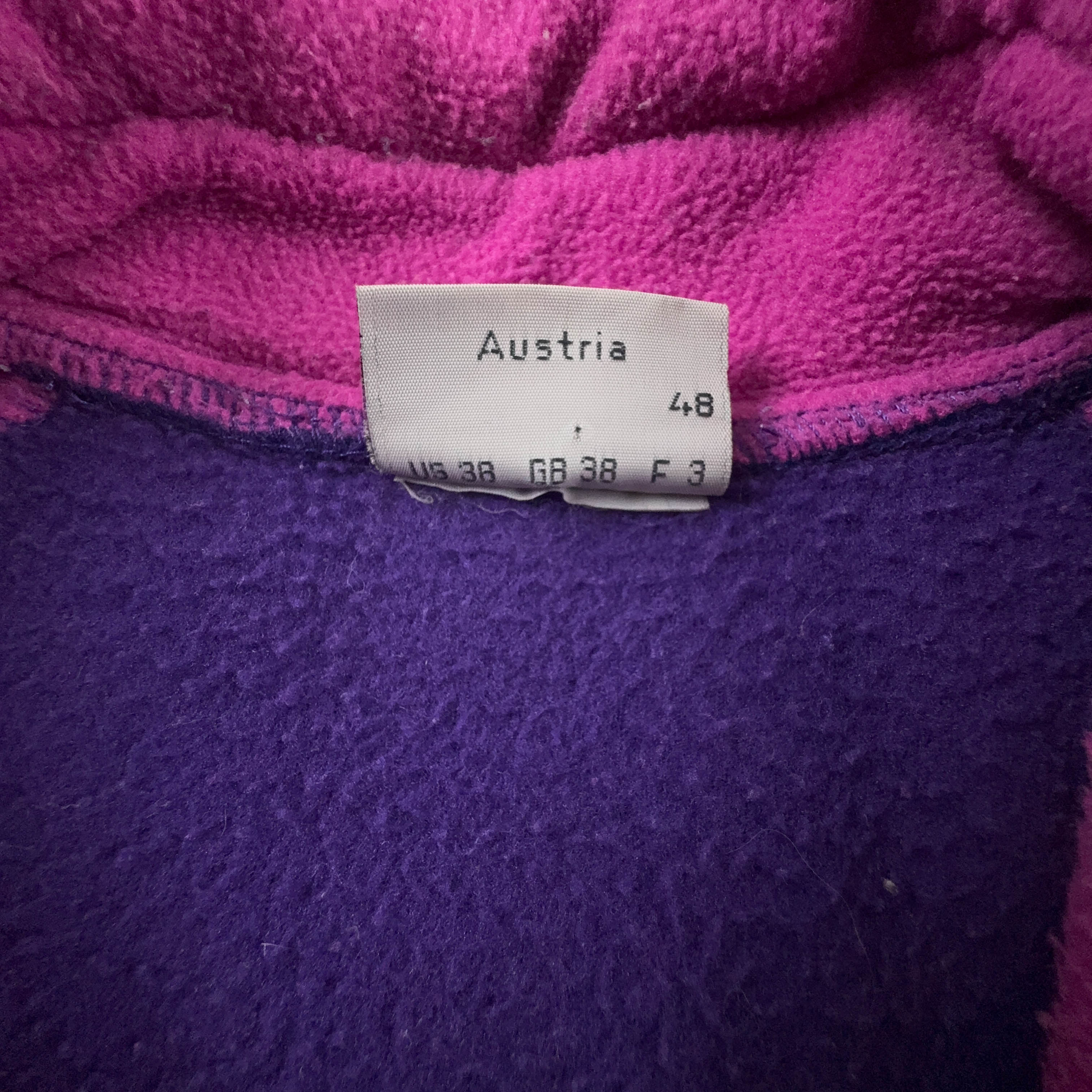 Pile Maser Vintage viola e fucsia astratto con ricamo anni 80 90 - Taglia 48 uomo