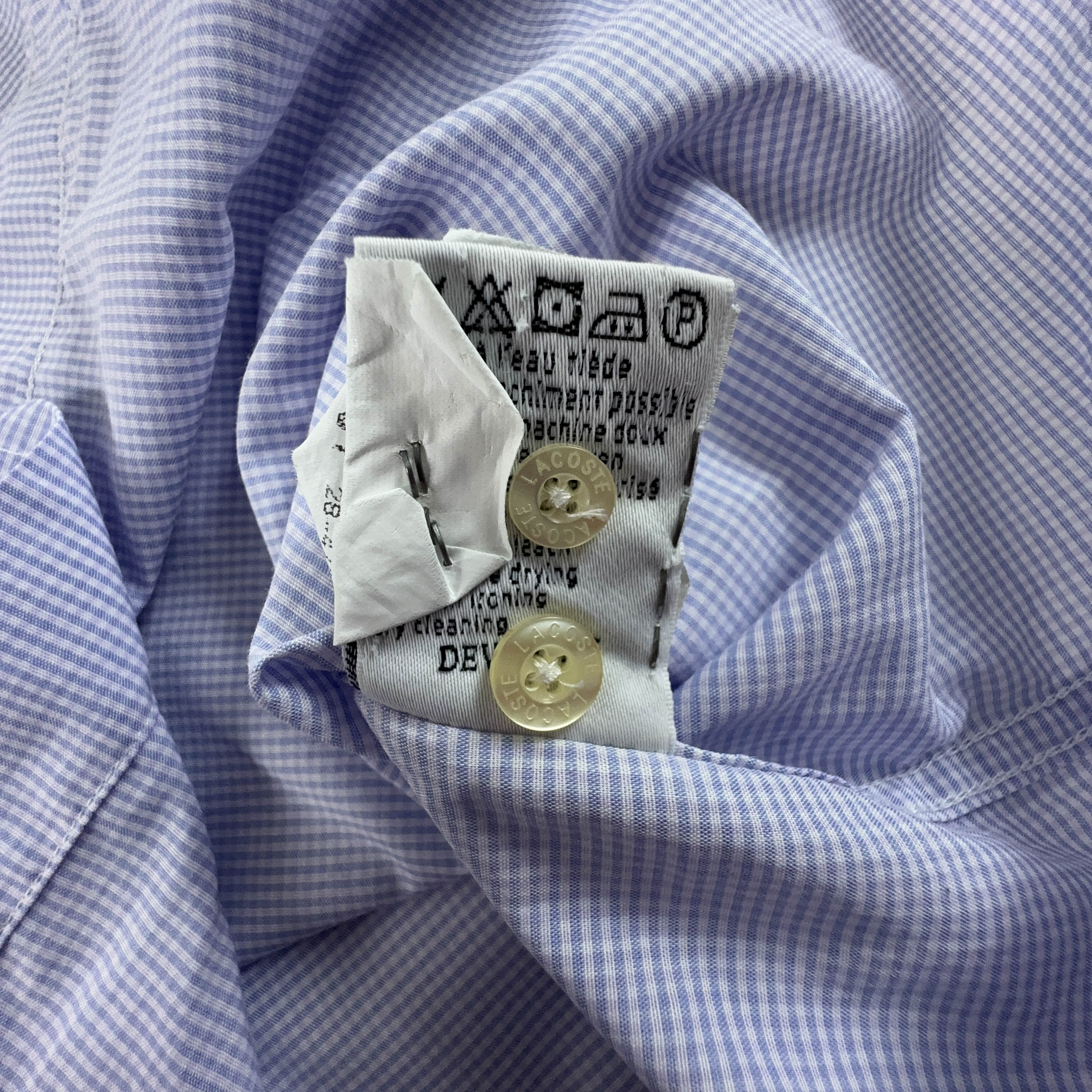 Camicia Lacoste a quadri bianca e azzurra regular fit - Taglia 39 uomo