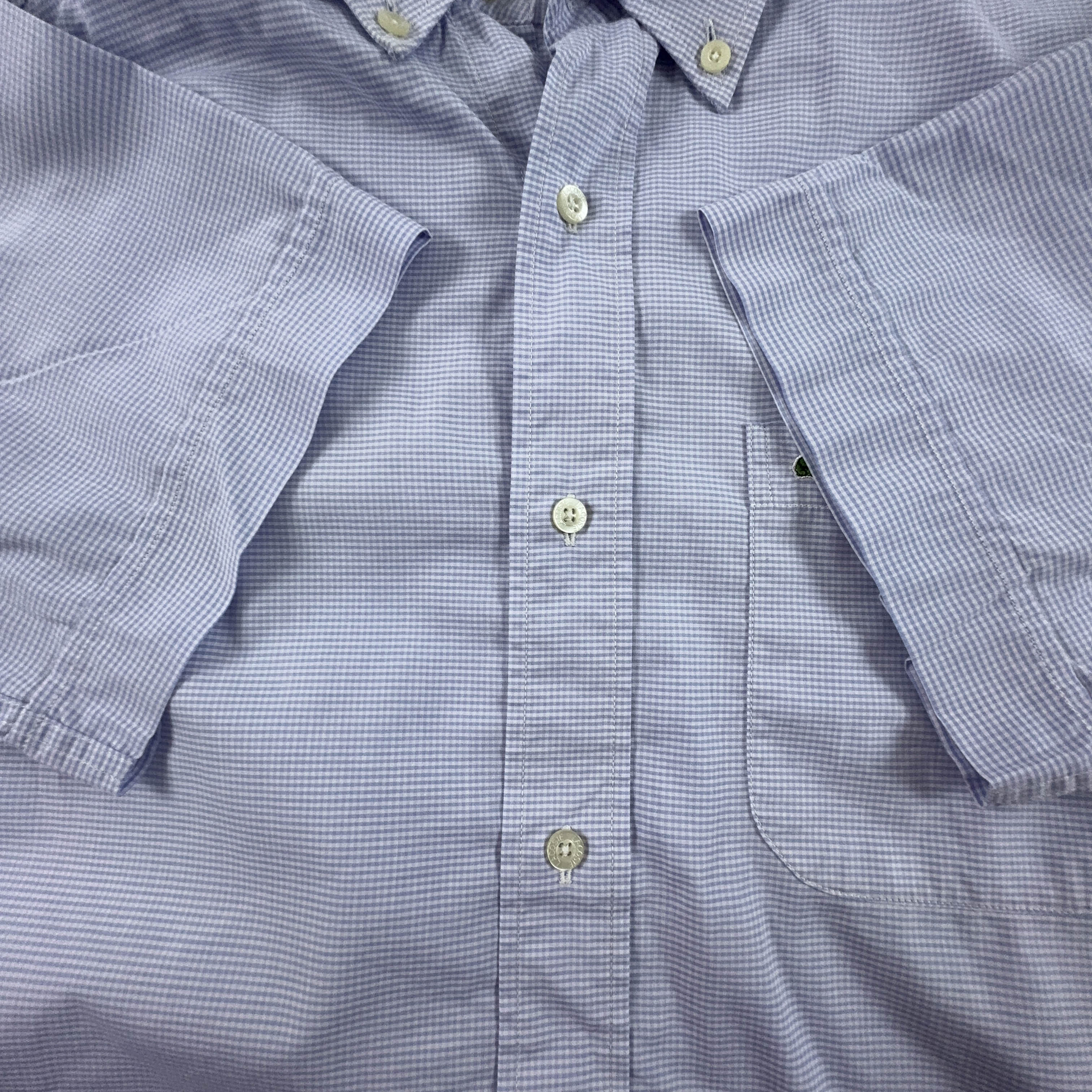 Camicia Lacoste a quadri bianca e azzurra regular fit - Taglia 39 uomo