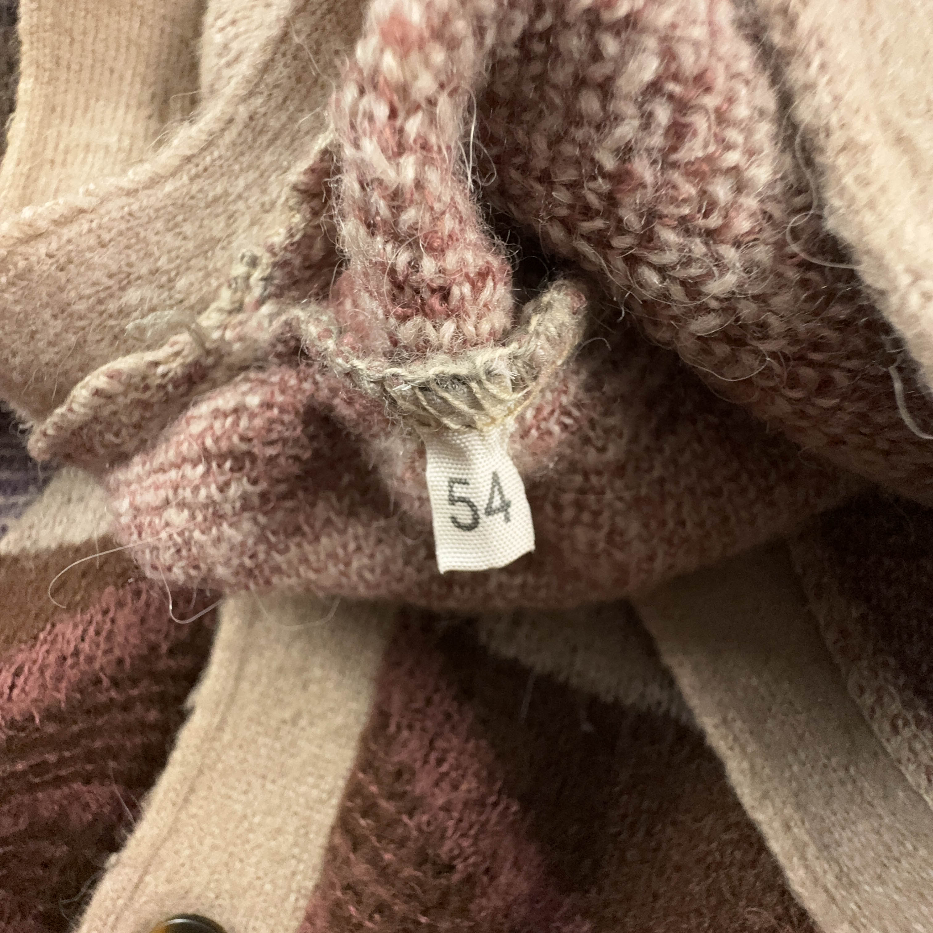 Vintage Cardigan 28% Wool Brown and Beige Geometric Pattern - Size 54 Men