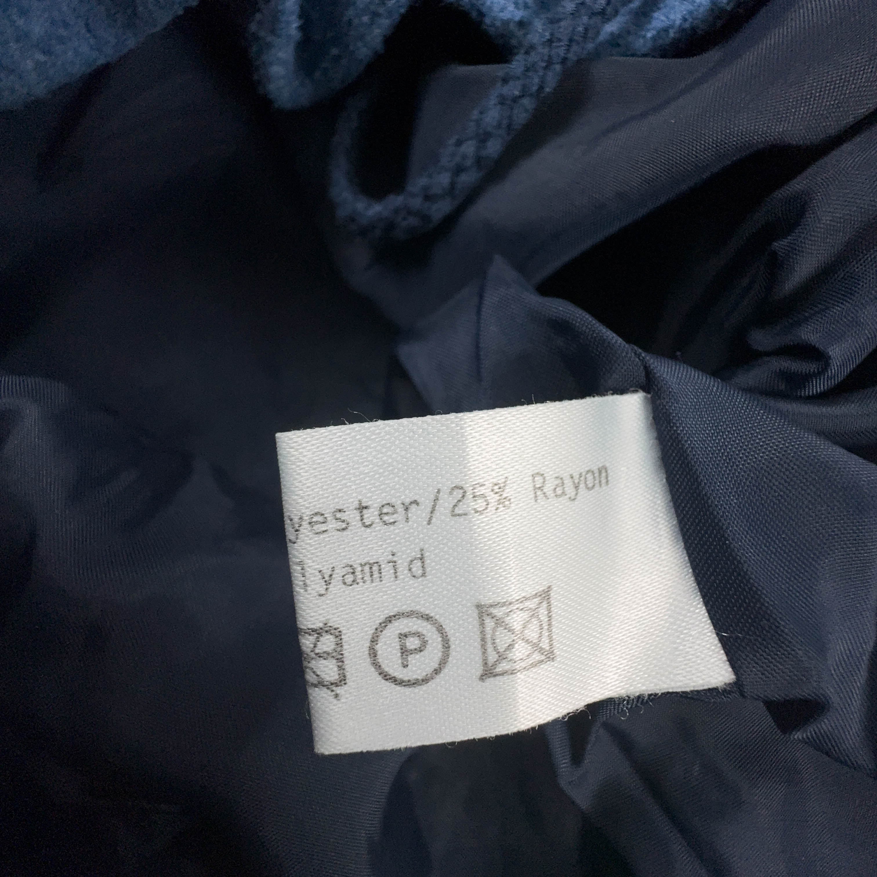 Pile Vintage blu e azzurro foderato con ricamo e zip anni 80 90 - Taglia XL uomo