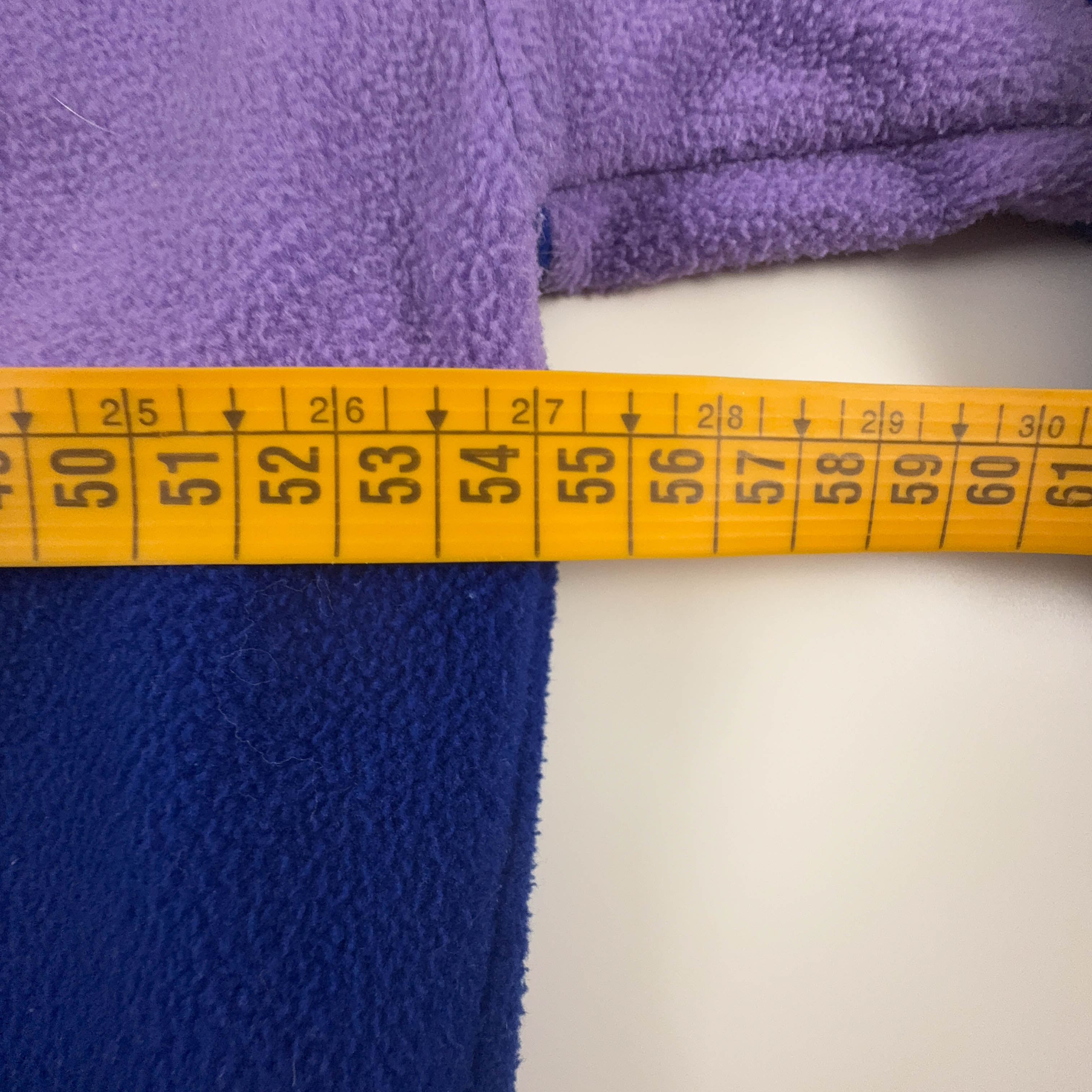 Pile Mauna Kea Vintage viola e blu astratto con ricamo anni 80 90 - Taglia M uomo