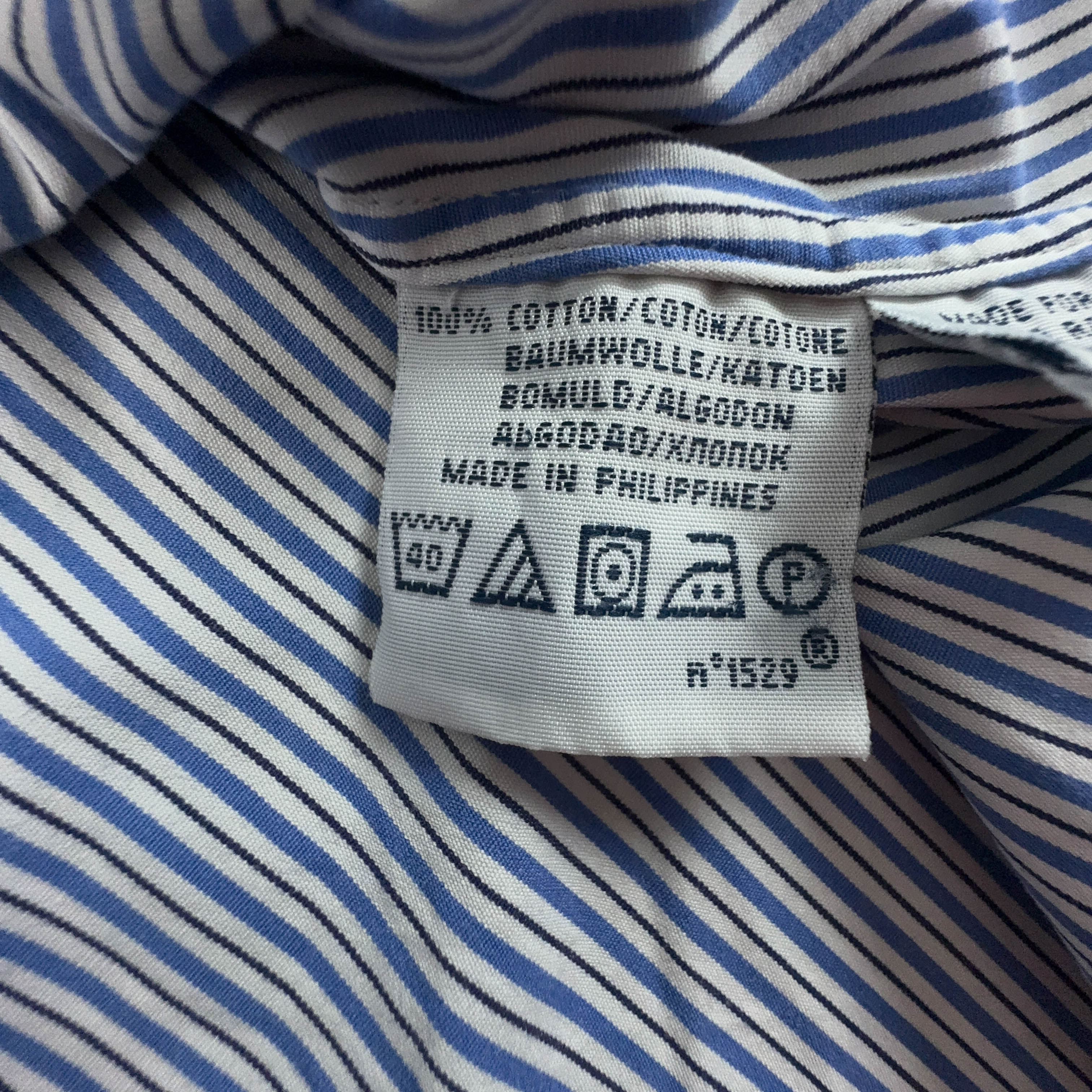 Camicia Ralph Lauren a righe azzurra e bianca custom fit - Taglia M/L uomo