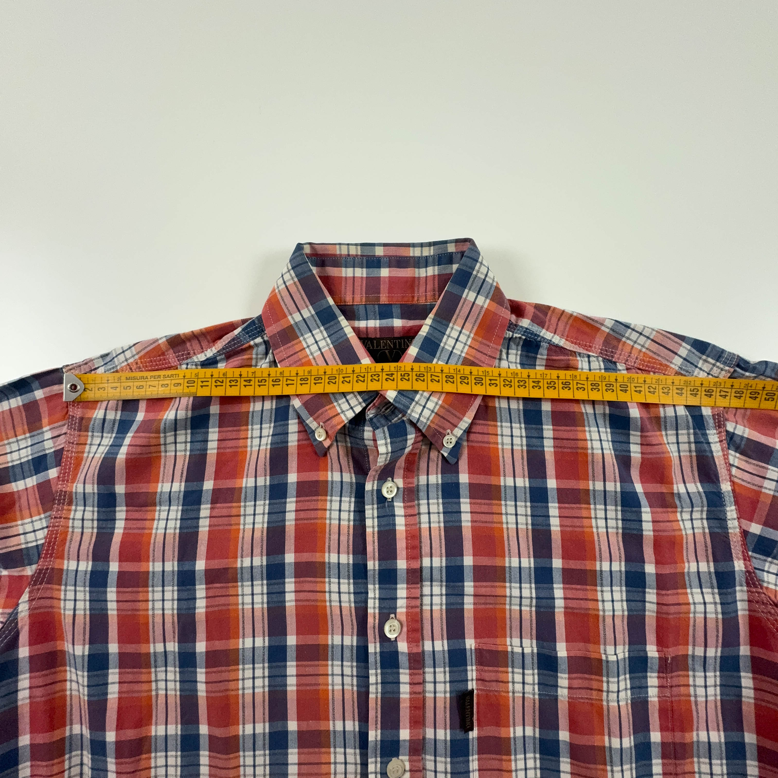 Camicia Valentino a quadri rossa e blu - Taglia 39 uomo