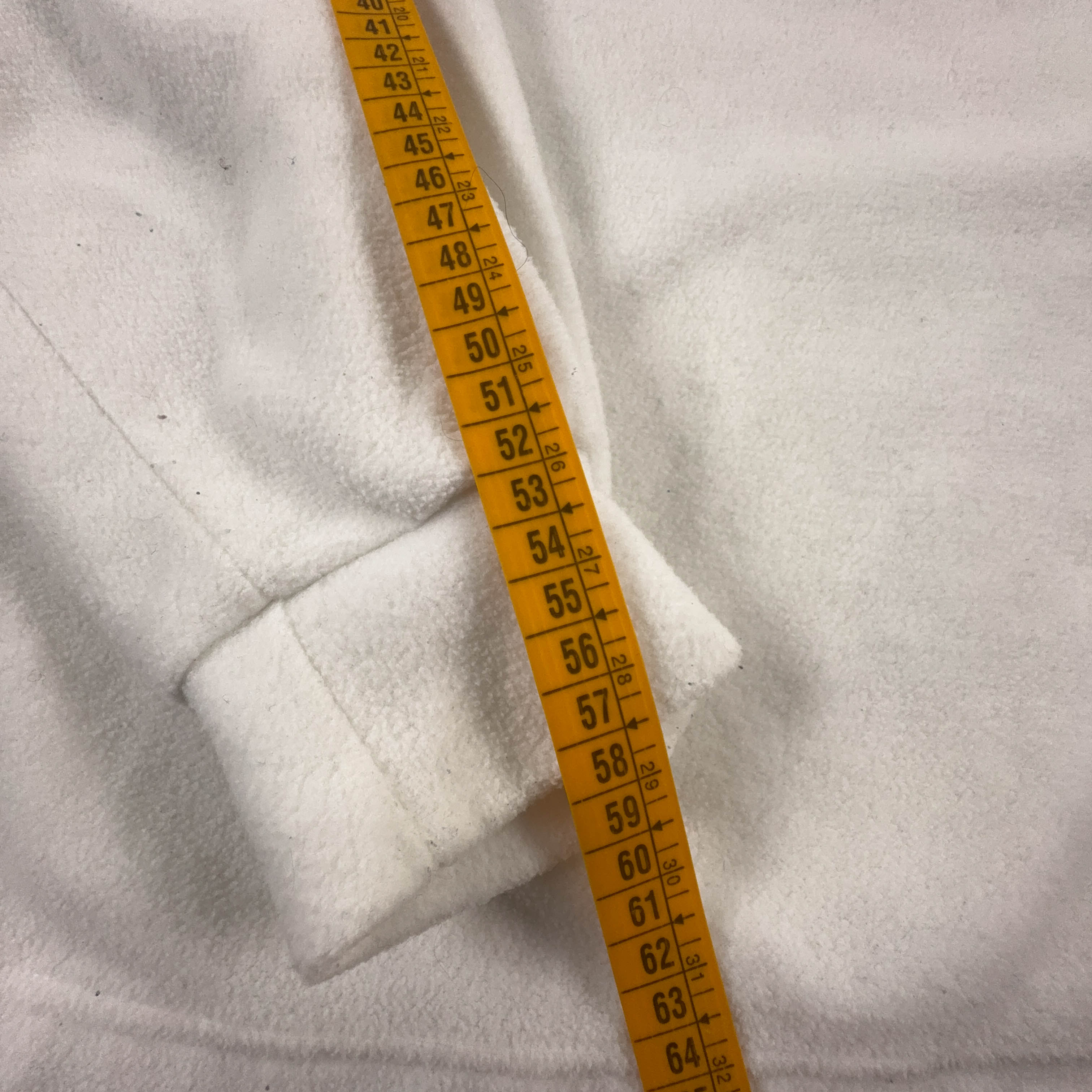 Pile Vintage bianco e blu a fantasia con patch anni 80 90 - Taglia M uomo