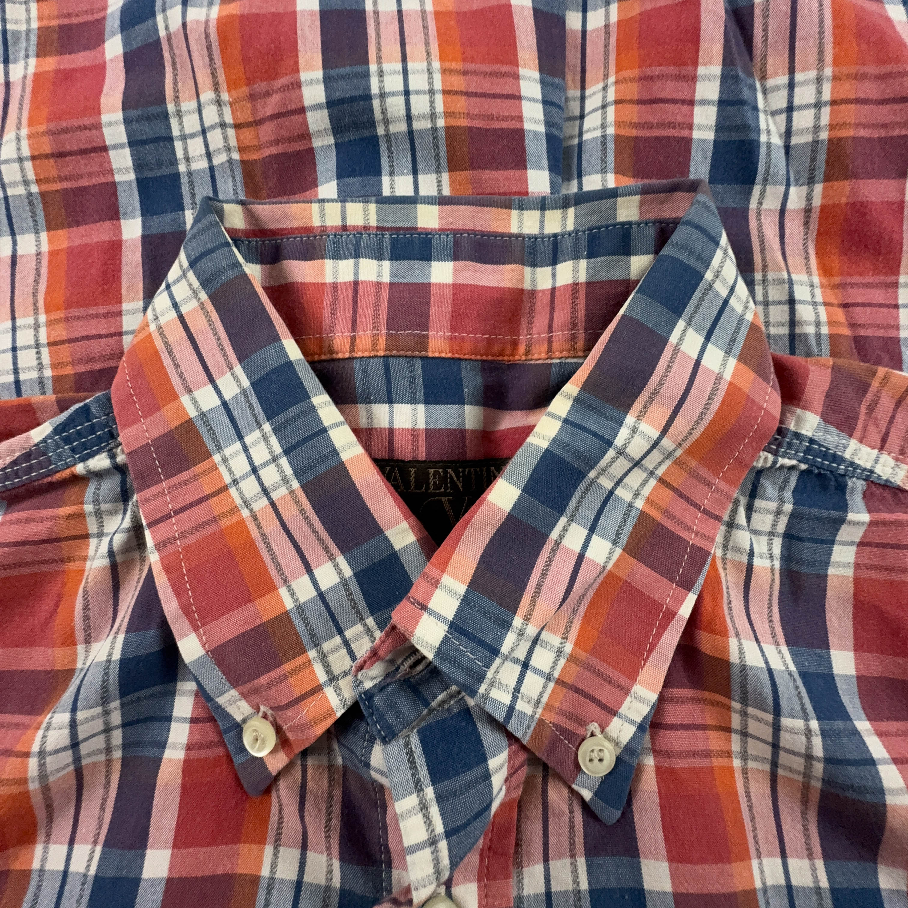 Camicia Valentino a quadri rossa e blu - Taglia 39 uomo
