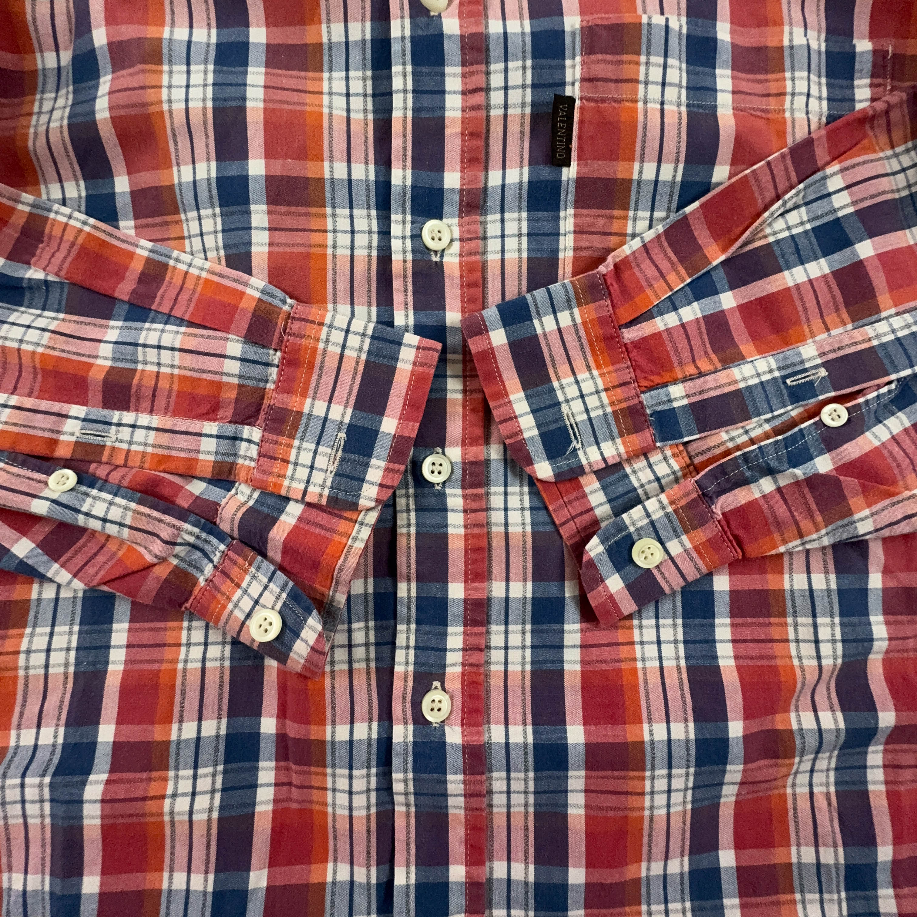 Camicia Valentino a quadri rossa e blu - Taglia 39 uomo