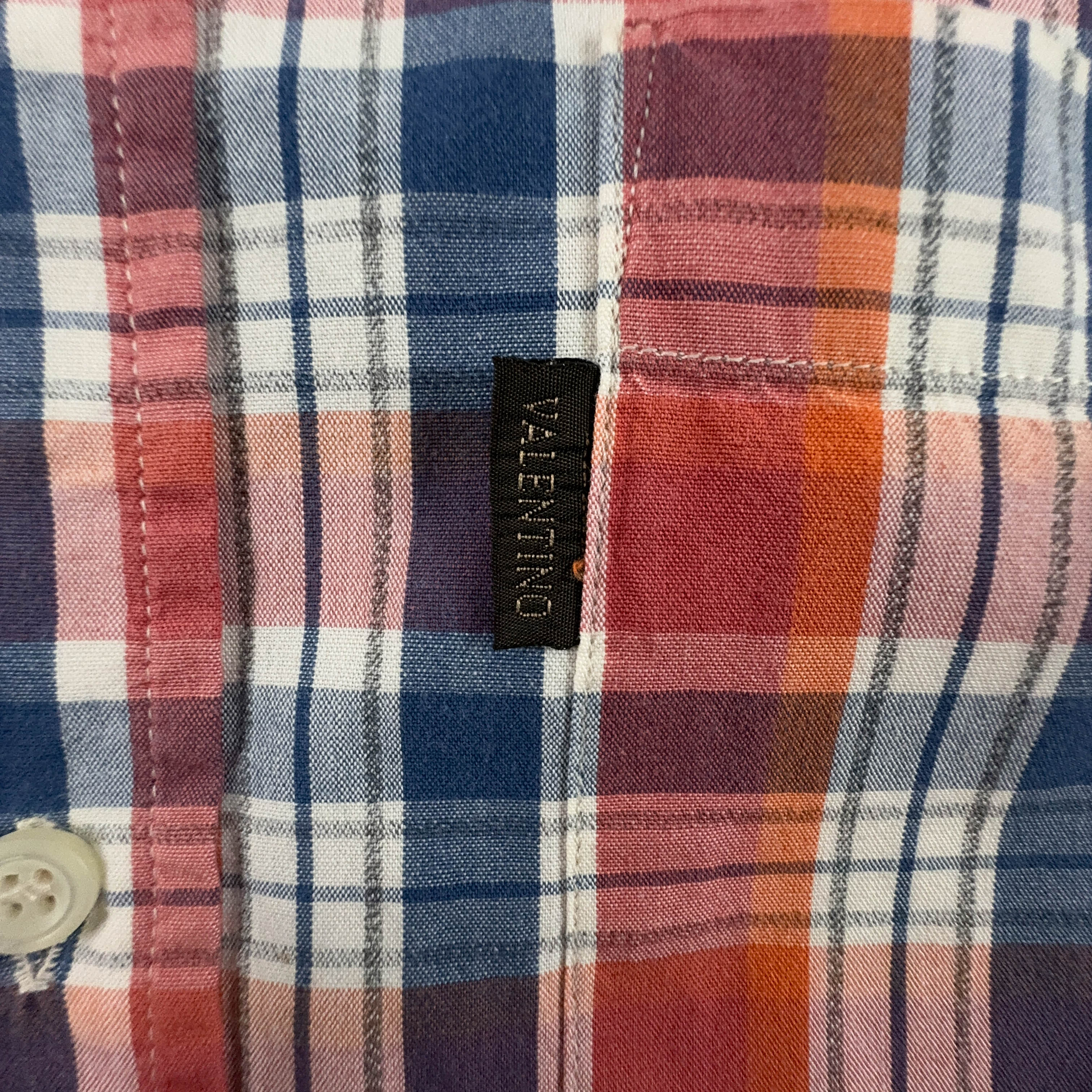 Camicia Valentino a quadri rossa e blu - Taglia 39 uomo