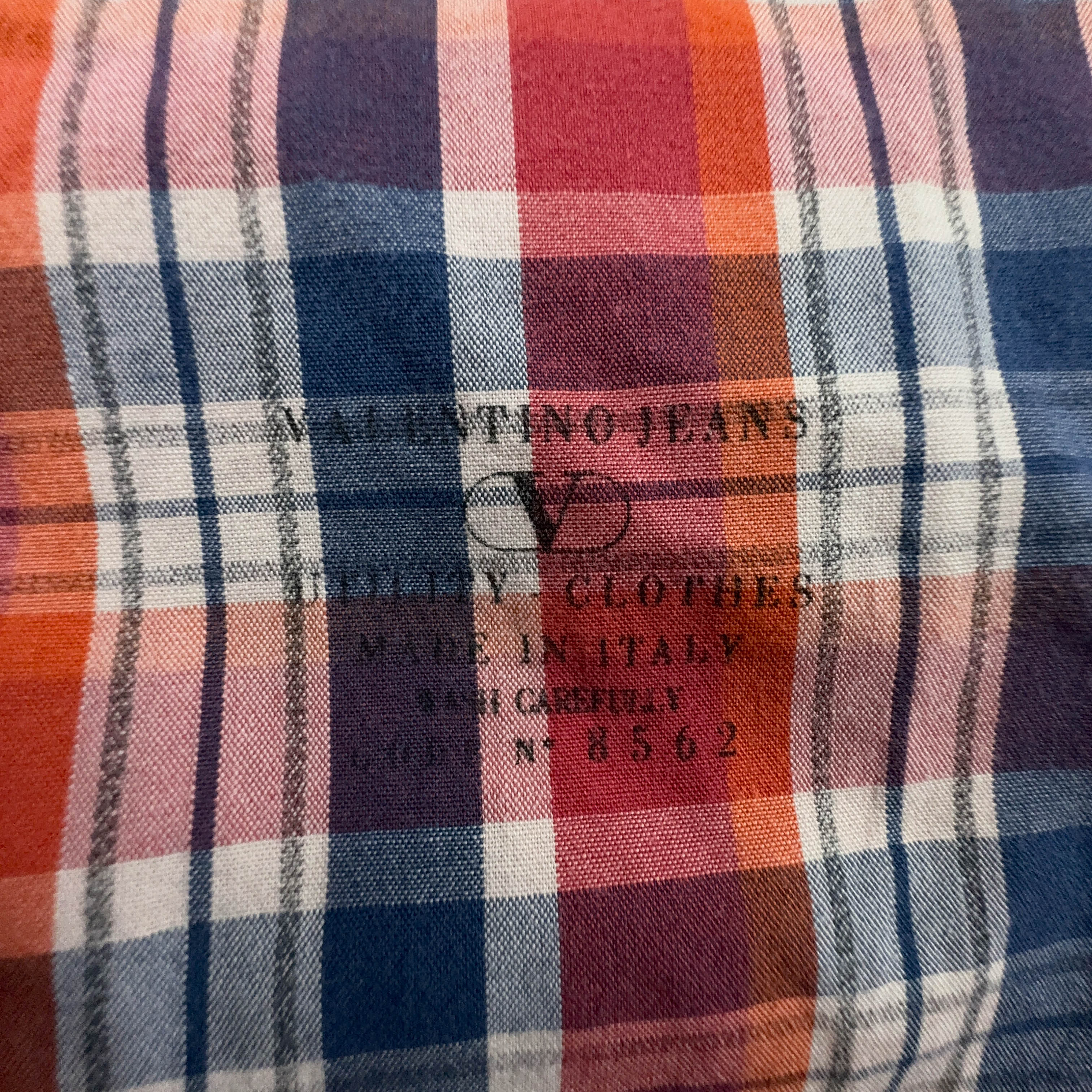 Camicia Valentino a quadri rossa e blu - Taglia 39 uomo