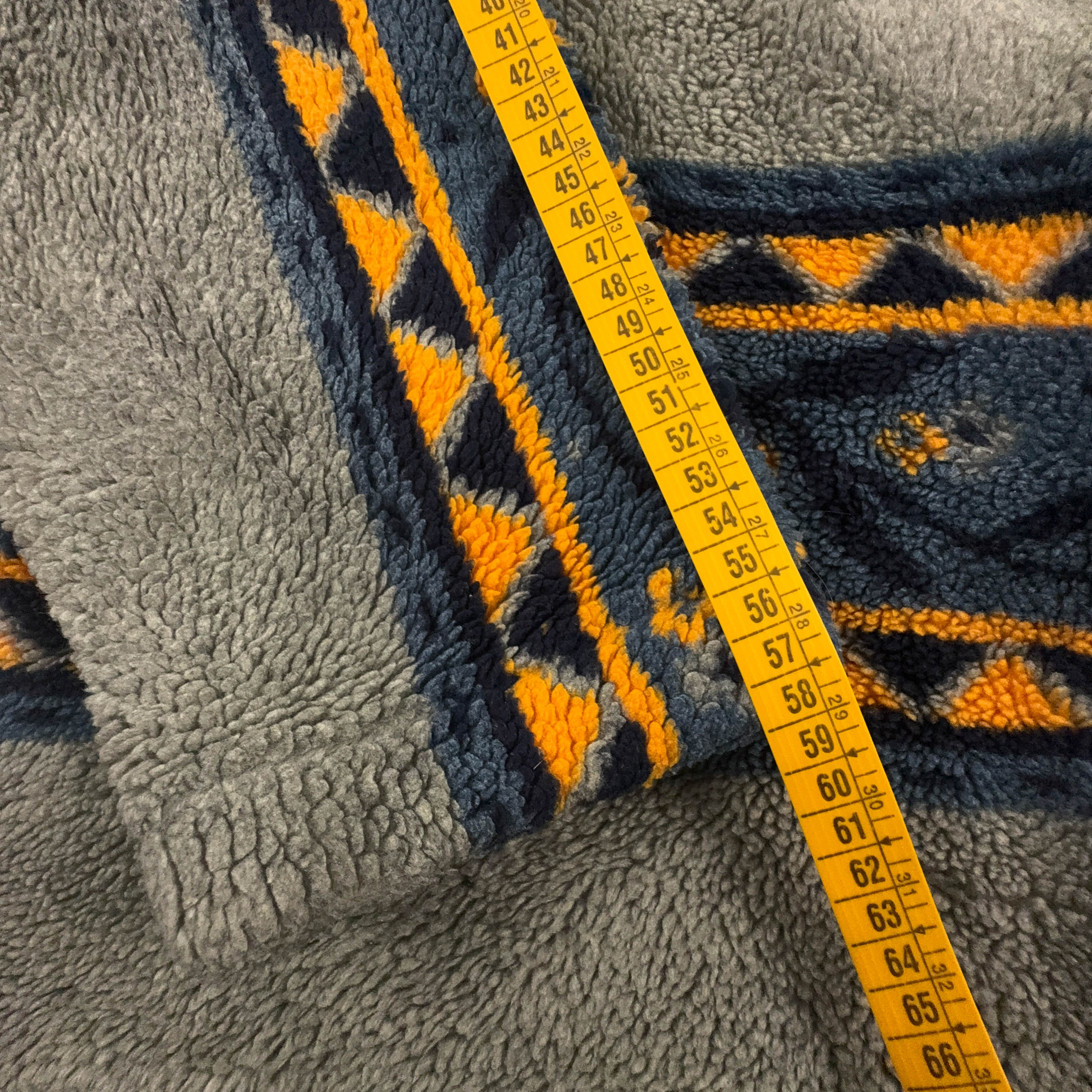 Pile Seawind Vintage grigio blu e giallo astratto anni 80 90 - Taglia L/XL uomo