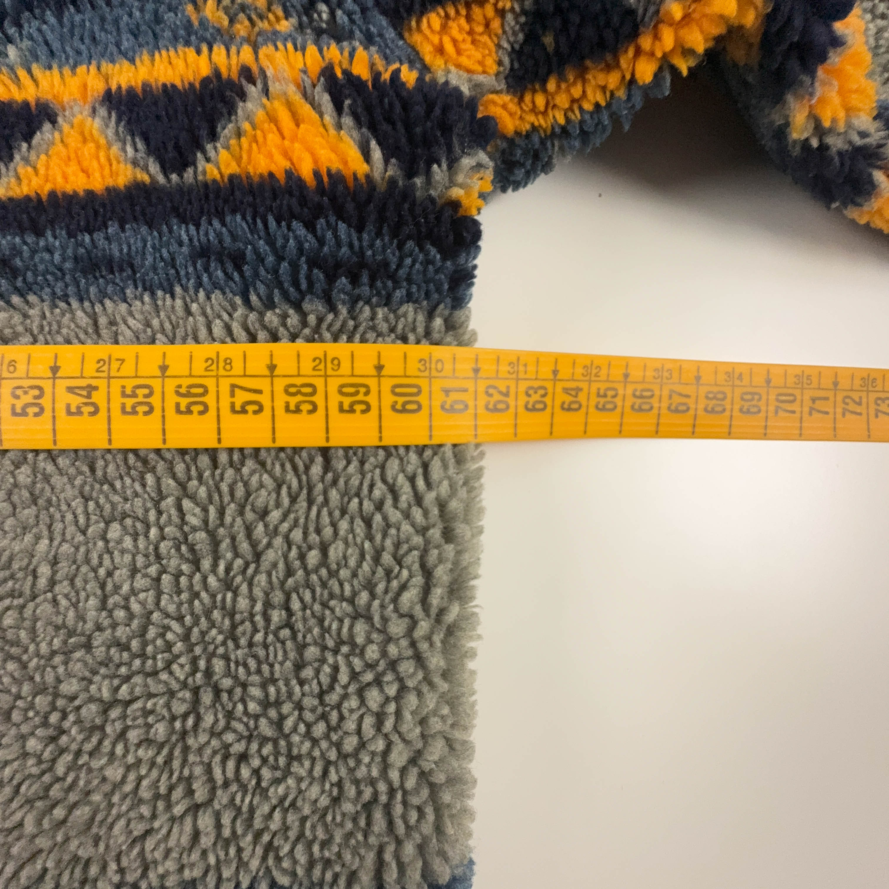 Pile Seawind Vintage grigio blu e giallo astratto anni 80 90 - Taglia L/XL uomo