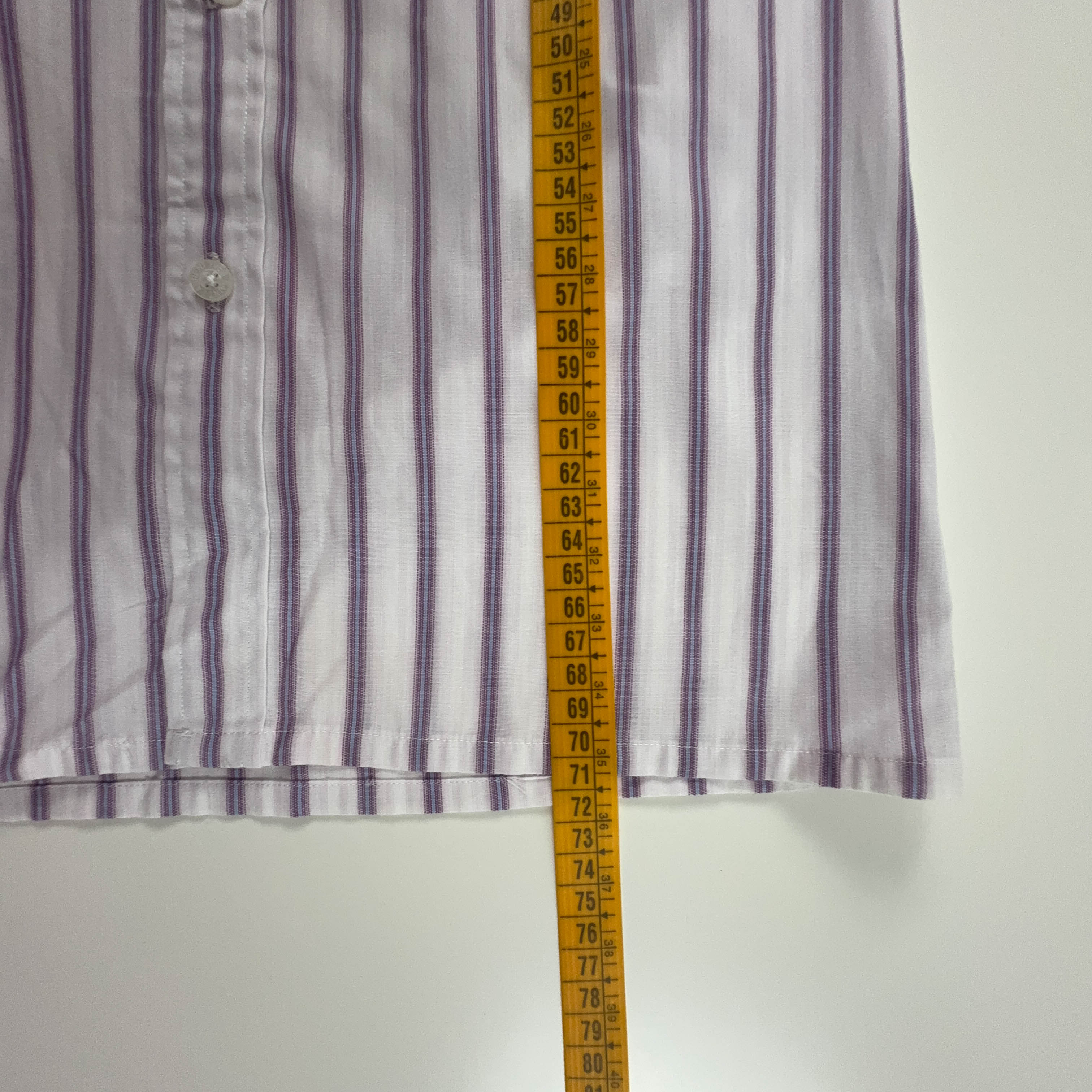 Camicia Yves Saint Laurent a righe bianca e viola - Taglia S/M uomo