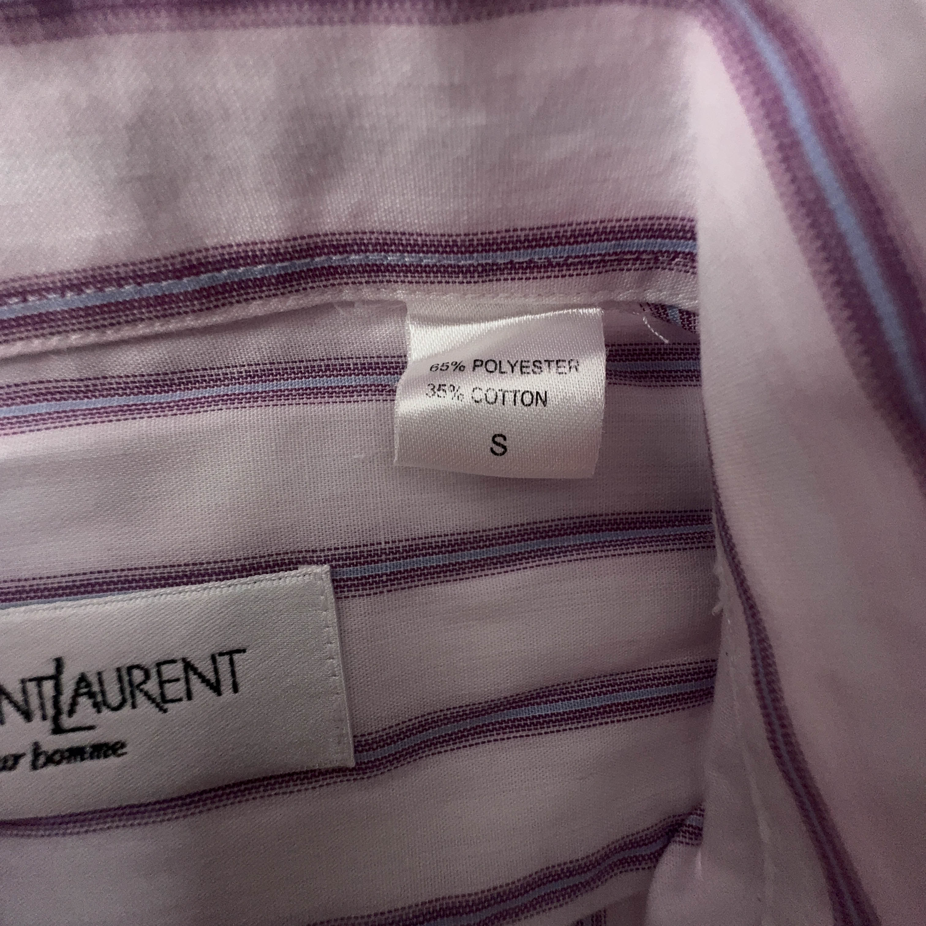 Camicia Yves Saint Laurent a righe bianca e viola - Taglia S/M uomo