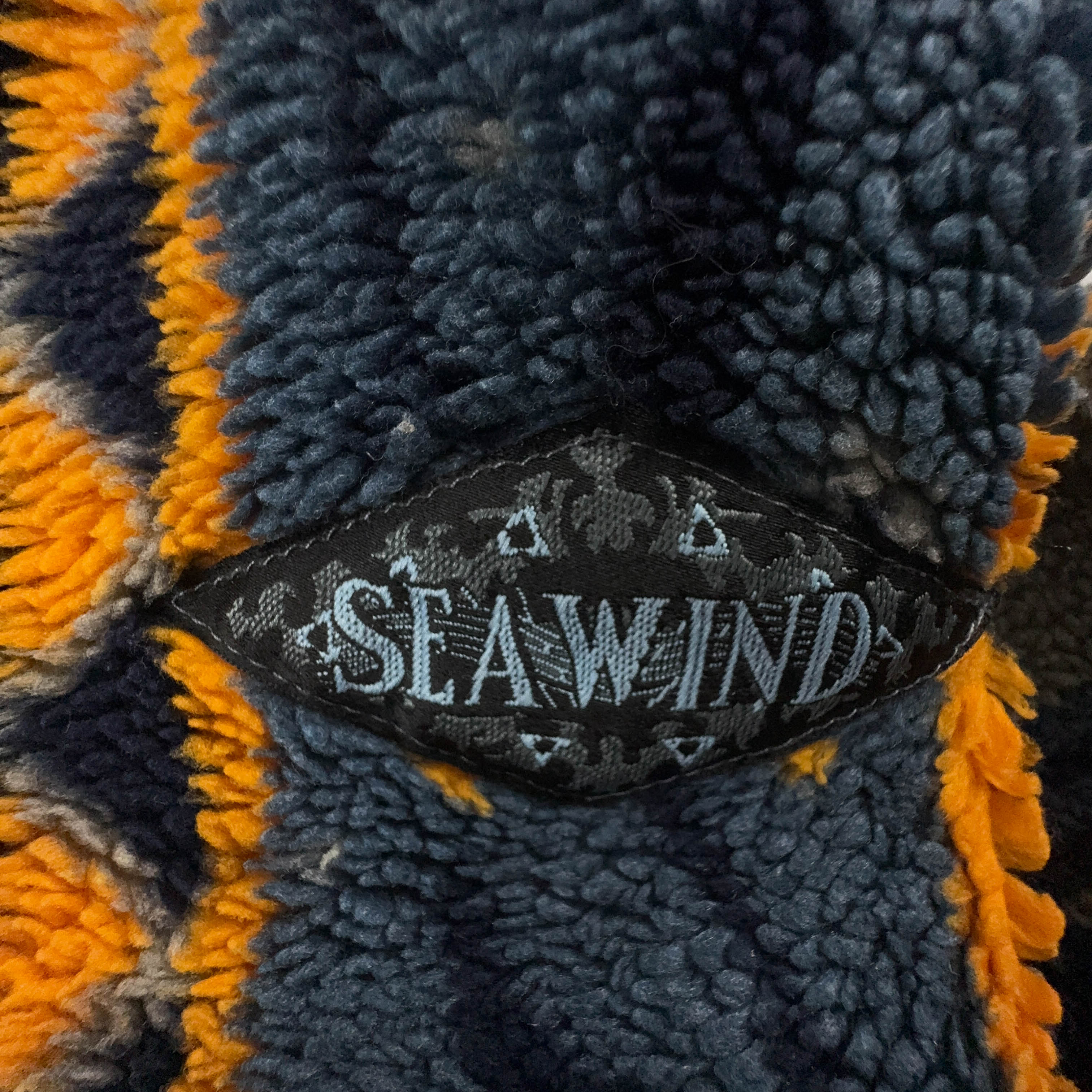 Pile Seawind Vintage grigio blu e giallo astratto anni 80 90 - Taglia L/XL uomo