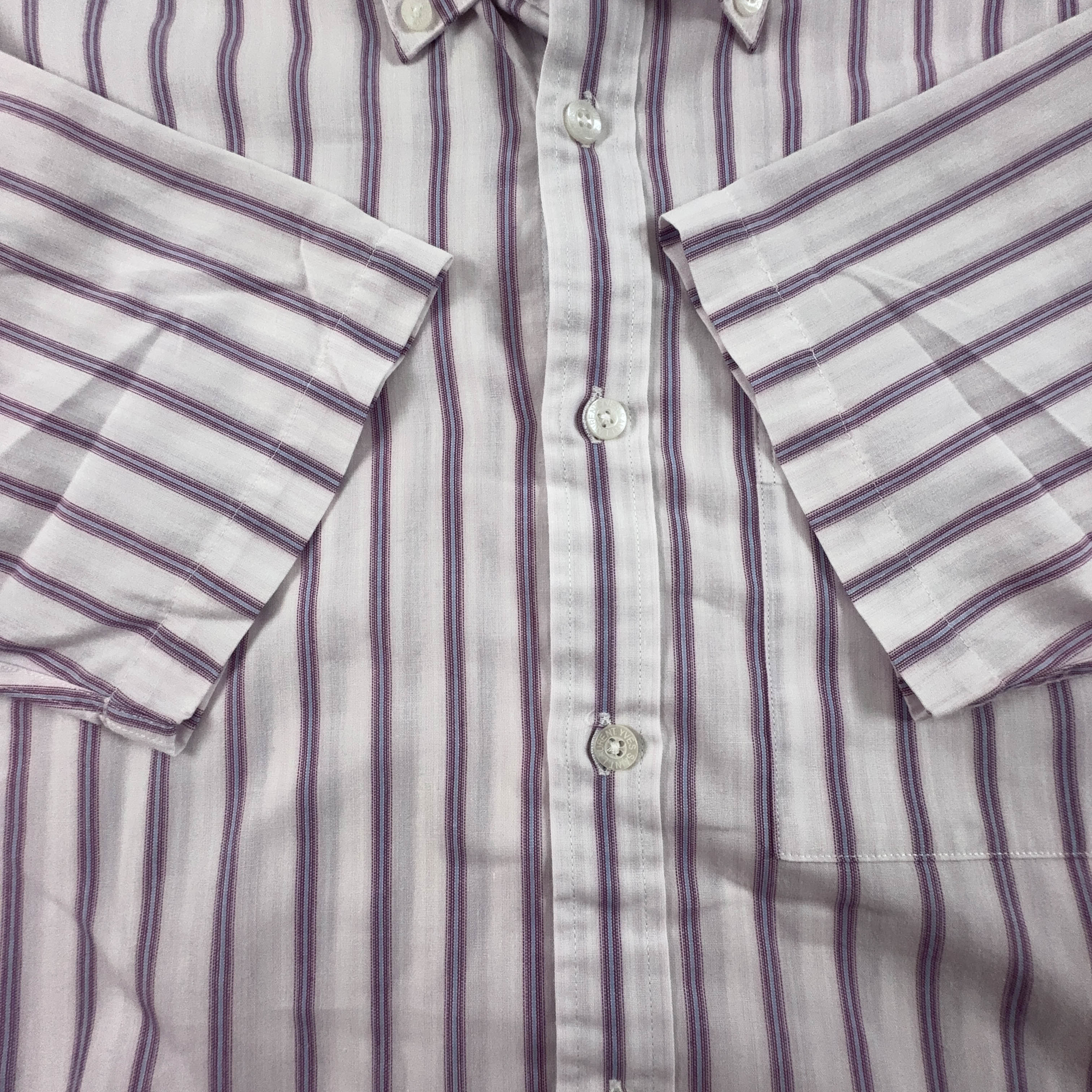 Camicia Yves Saint Laurent a righe bianca e viola - Taglia S/M uomo