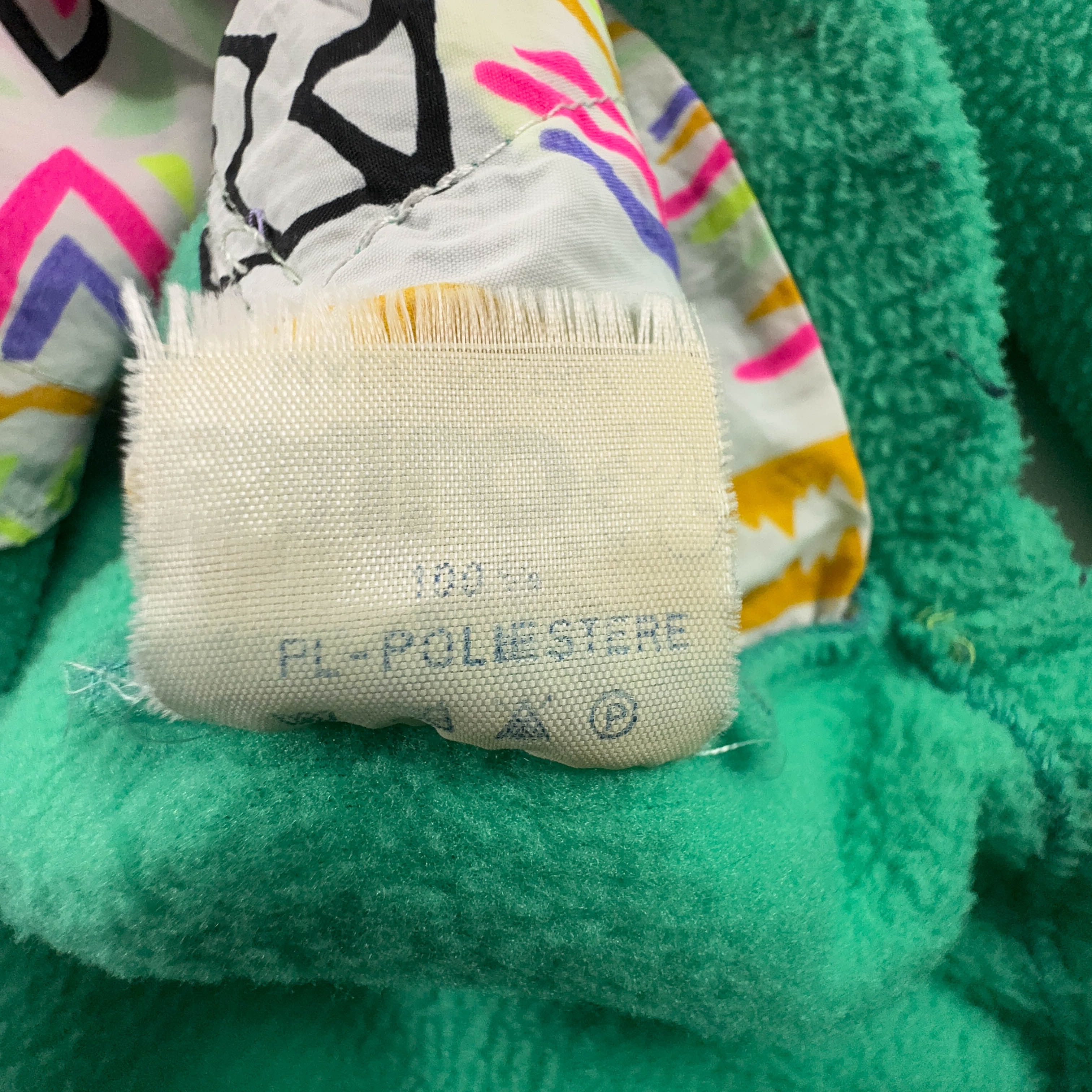 Pile Bailo Vintage verde e viola con zip intera anni 80 90 - Taglia 50 uomo