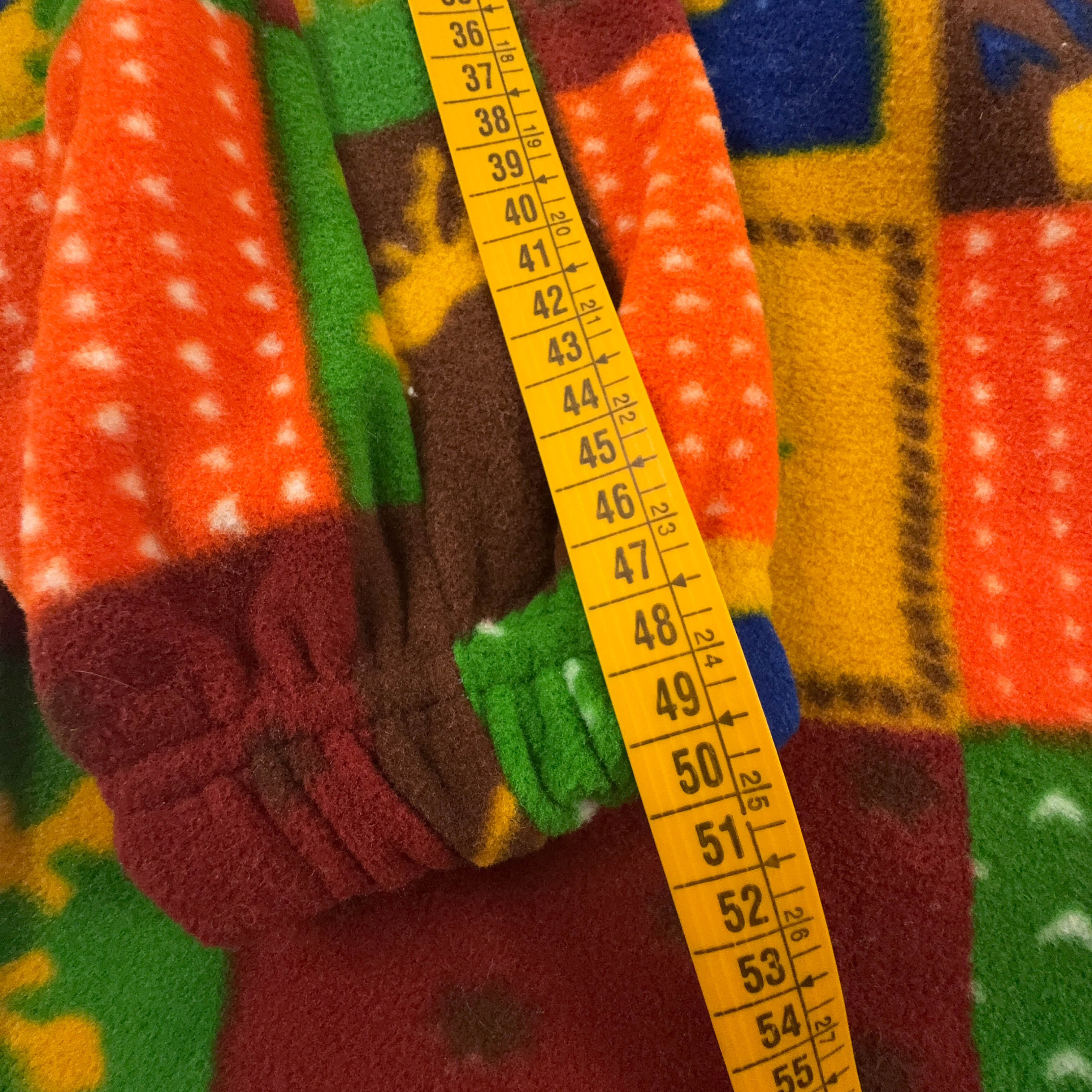 Pile Vintage multicolore geometrico fantasia patchwork anni 80 90 - Taglia L uomo