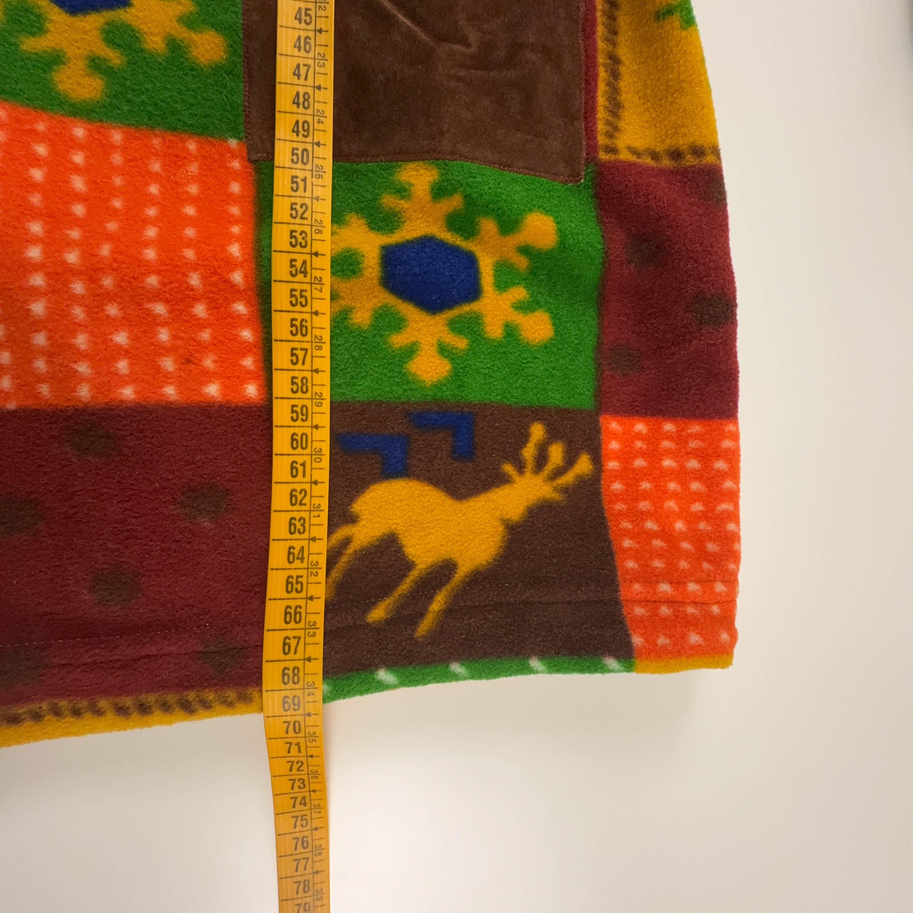 Pile Vintage multicolore geometrico fantasia patchwork anni 80 90 - Taglia L uomo