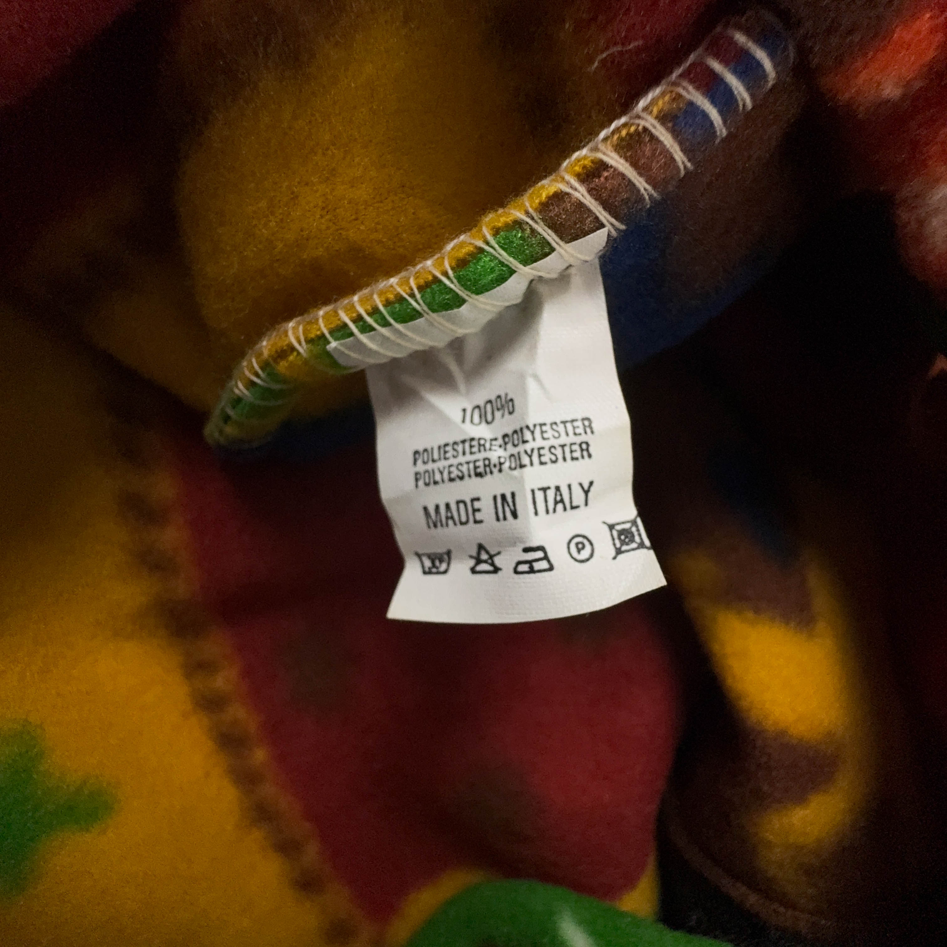 Pile Vintage multicolore geometrico fantasia patchwork anni 80 90 - Taglia L uomo